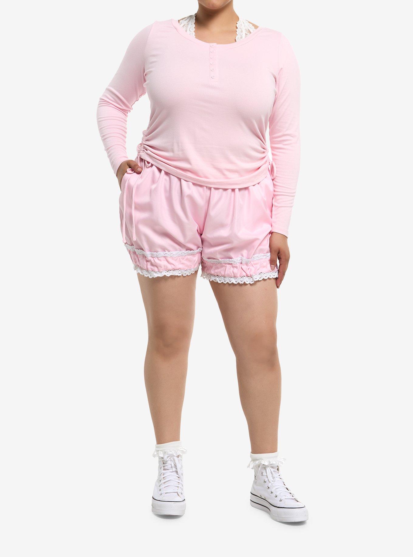 Sweet Society Lace Halter Cinch Girls Long-Sleeve Top Plus Size, , hi-res