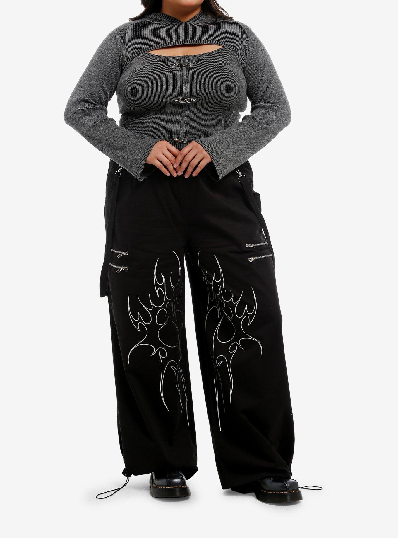 Grey Buckle Ribbed Girls Twofer Top, GREY, alternate