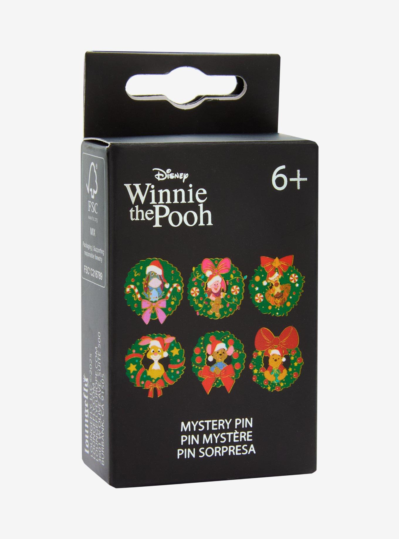 Loungefly Disney Winnie the Pooh Holiday Wreath Blind Box Enamel Pin — BoxLunch Exclusive, , hi-res