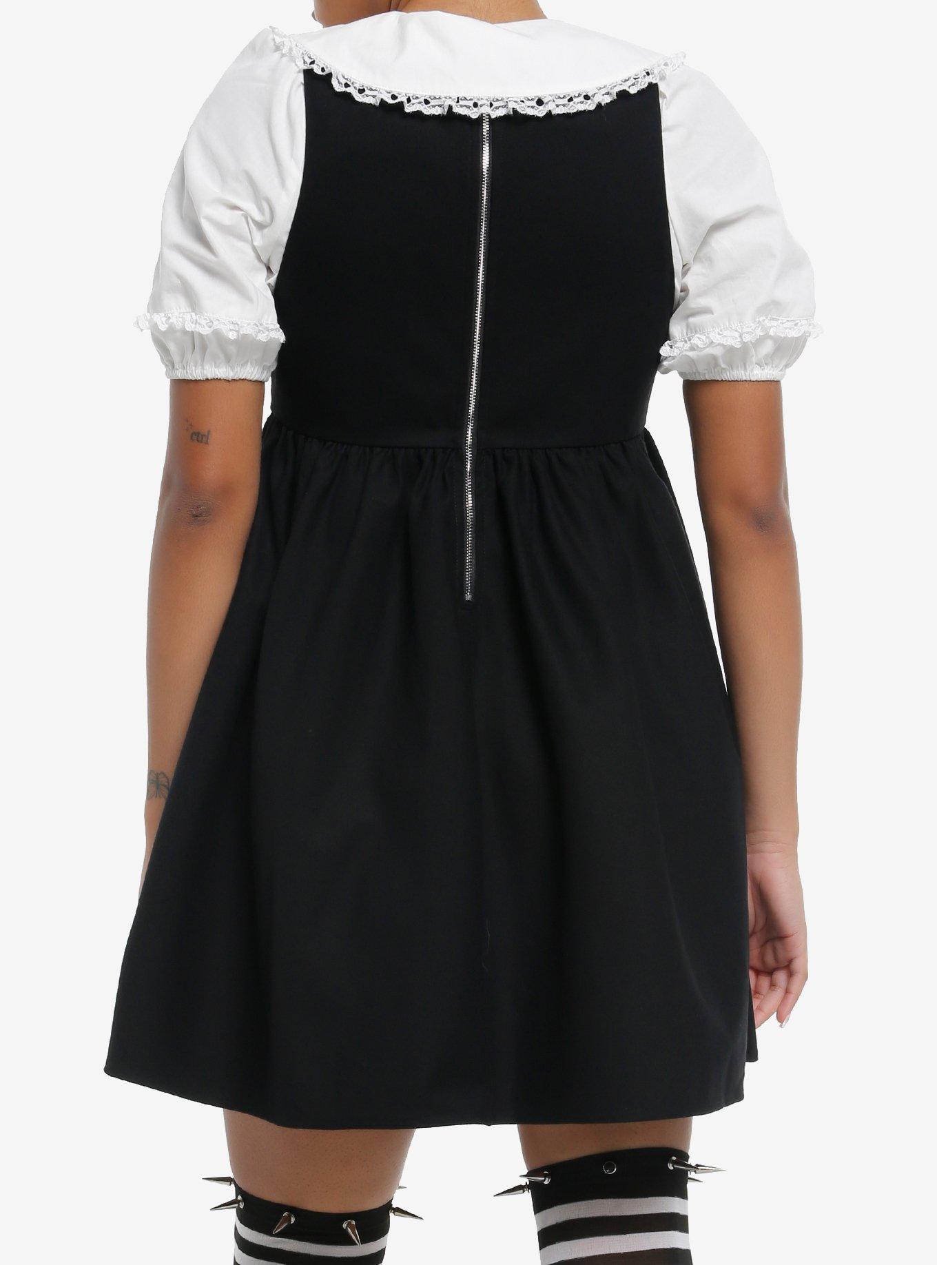 Cosmic Aura Ruffle Peter Pan Collar Twofer Dress, , alternate