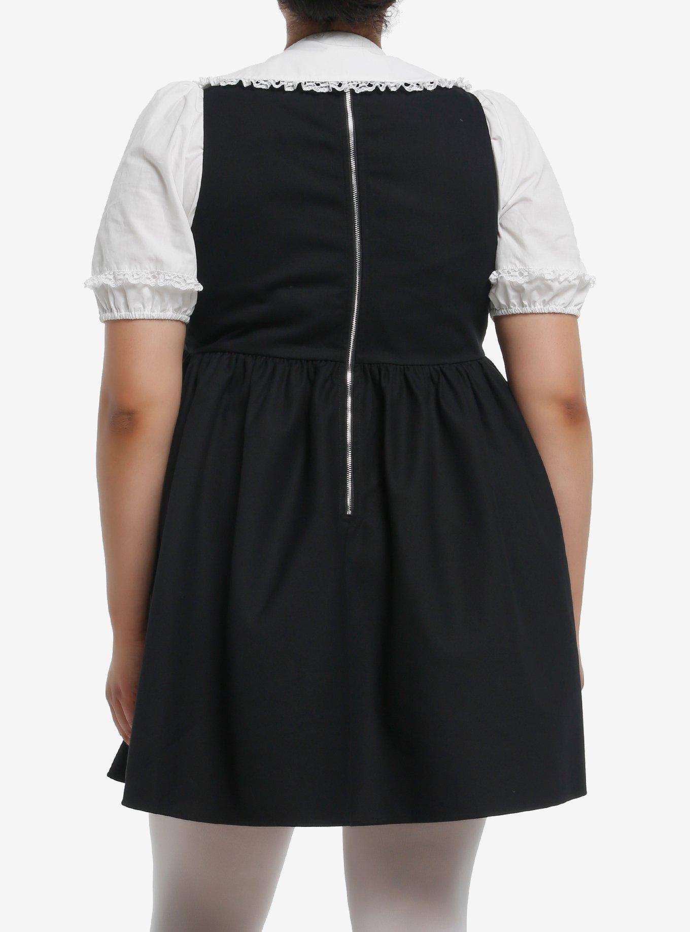 Cosmic Aura Ruffle Peter Pan Collar Twofer Dress Plus Size, , alternate