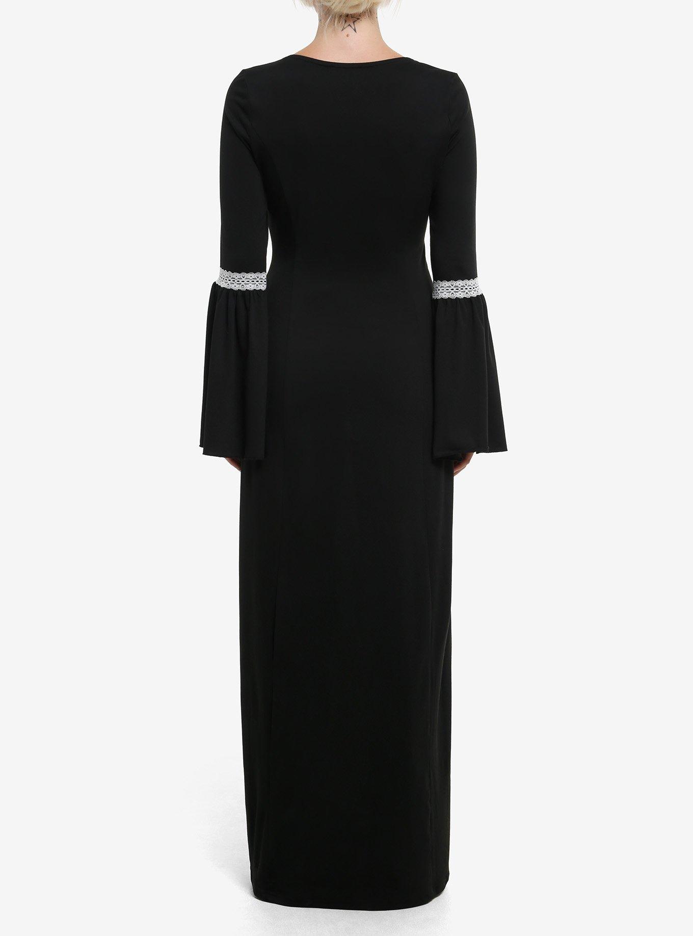 Cosmic Aura Black & White Bell-Sleeve Maxi Dress, , hi-res