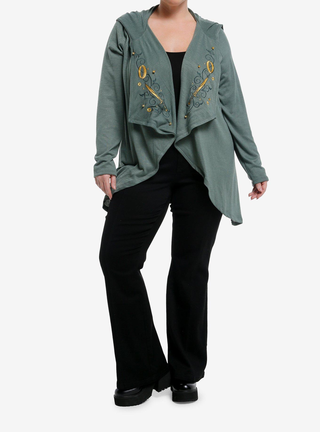 Her Universe The Lord Of The Rings Icons Draped Hooded Cardigan Plus Size Her Universe Exclusive, , hi-res