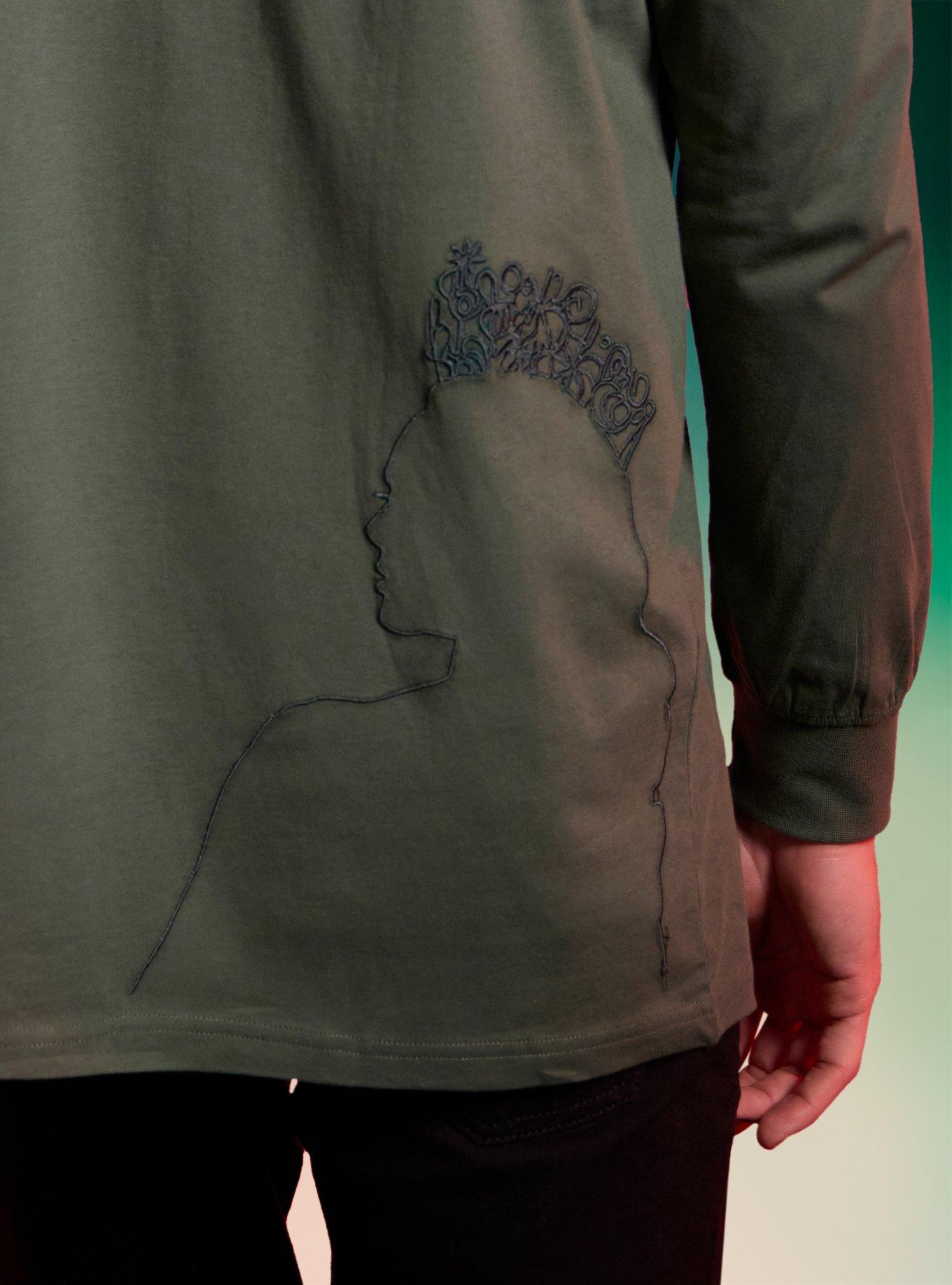 Our Universe Wicked Elphaba & Glinda Outline Long-Sleeve T-Shirt Our Universe Exclusive, BLACK  GREEN, alternate