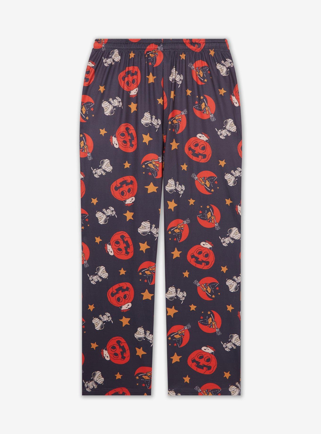 Peanuts Snoopy Jack-o-Lantern Allover Print Sleep Pants — BoxLunch Exclusive, , hi-res