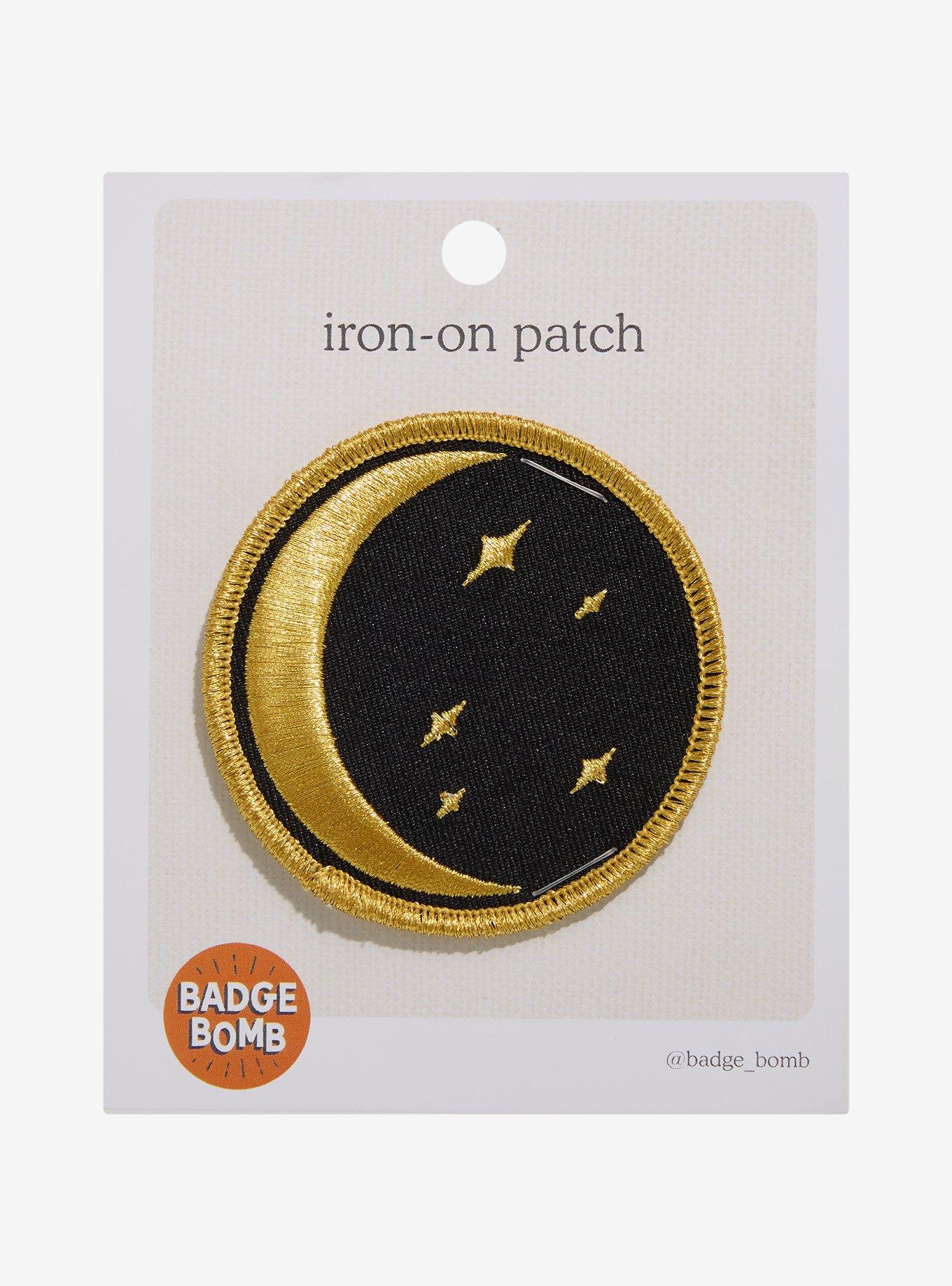 Badge Bomb Crescent Moon Circle Patch, , alternate
