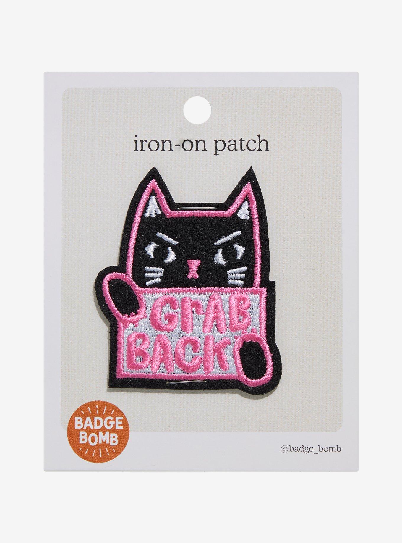 Badge Bomb Cat Grab Back Patch, , hi-res