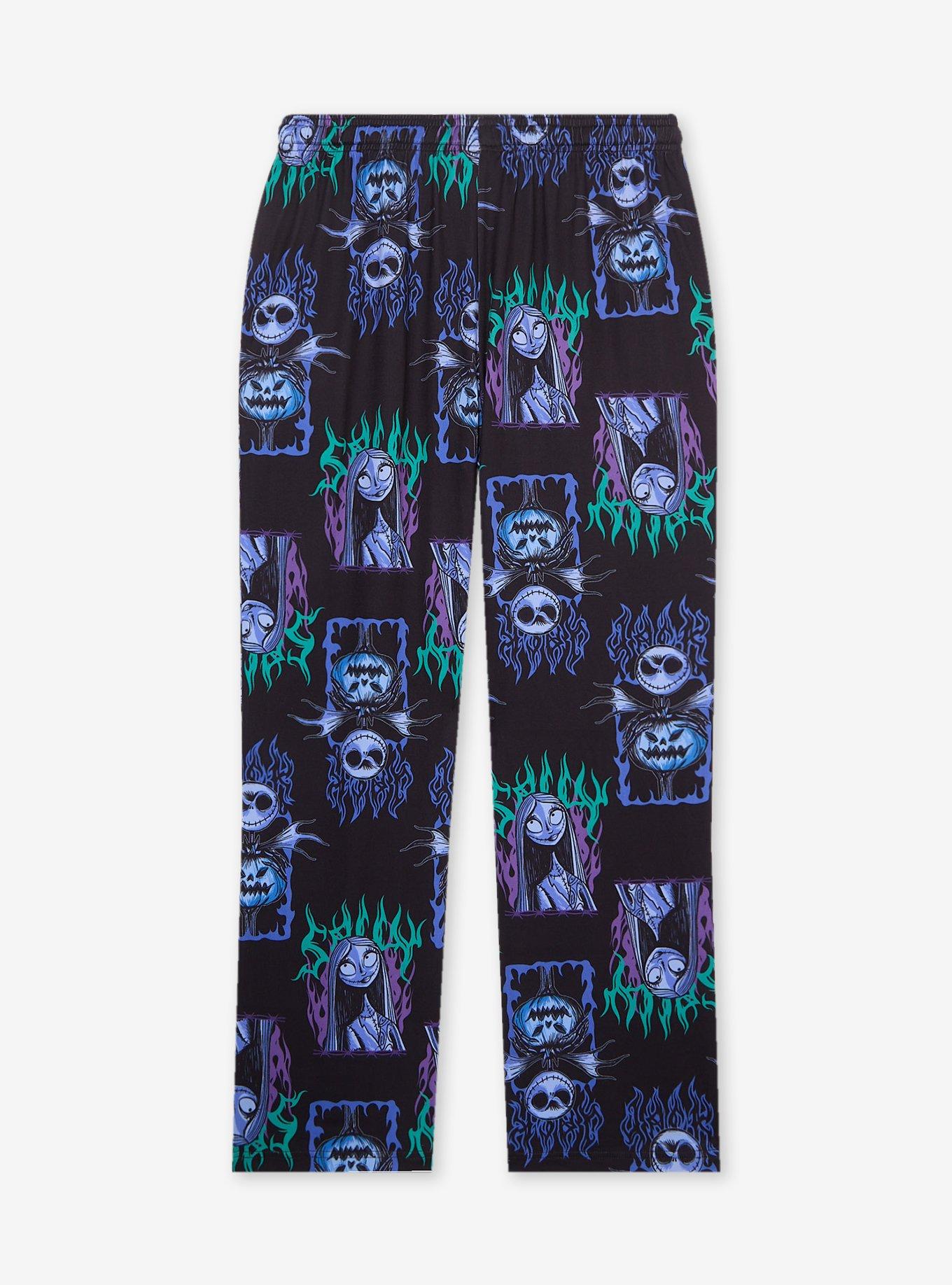 Disney The Nightmare Before Christmas Jack Skellington & Sally Metal Portraits Allover Print Sleep Pants - BoxLunch Exclusive, , hi-res