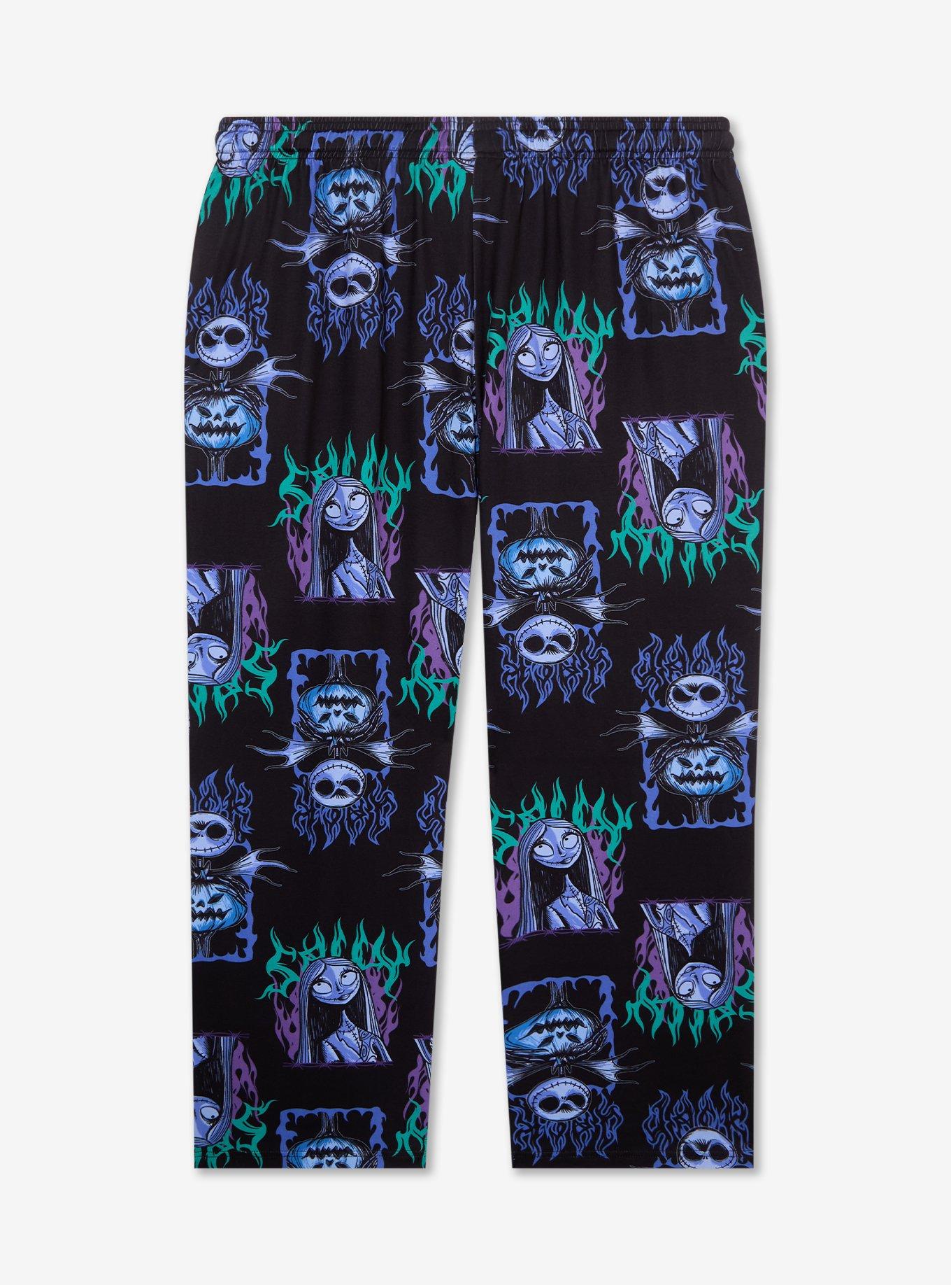 Disney The Nightmare Before Christmas Jack & Sally Allover Print Plus Size Sleep Pants — BoxLunch Exclusive, , hi-res