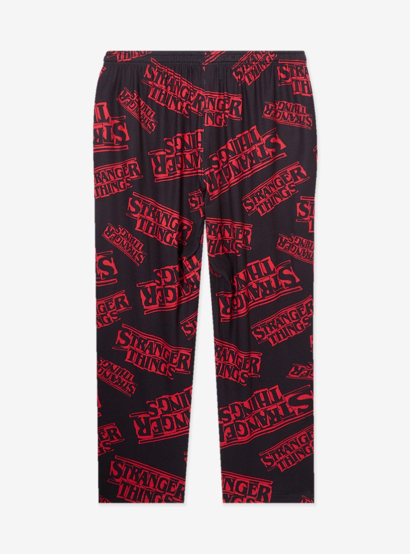 Stranger Things Title Allover Print Women's Plus Size Sleep Pants — BoxLunch Exclusive, , hi-res