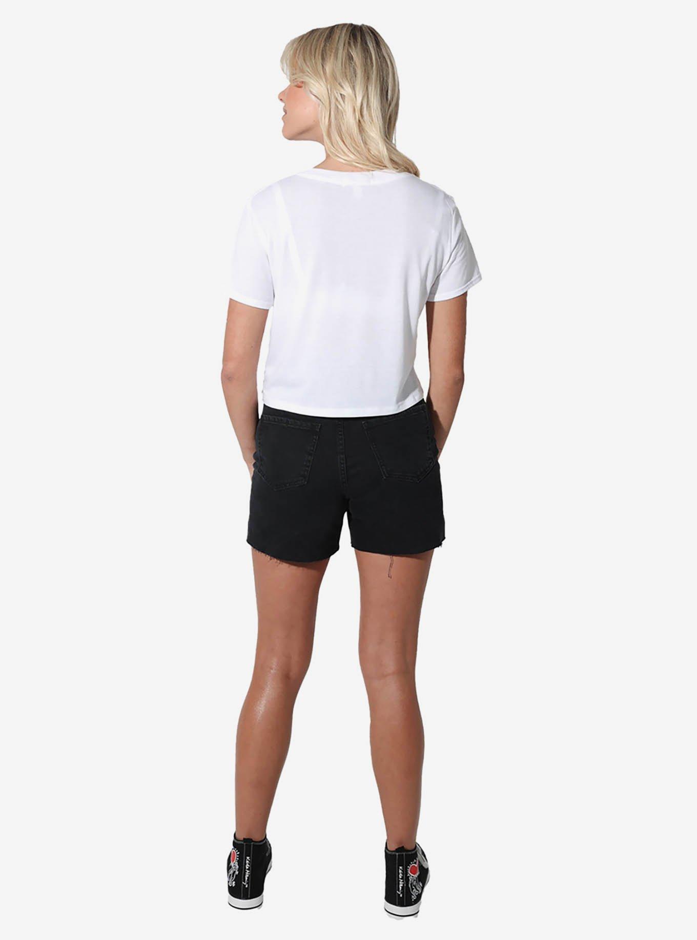 Peeps Easter I Like My Chicks Fluffy And Sweet Girls Crop Top, BRIGHT WHITE, alternate
