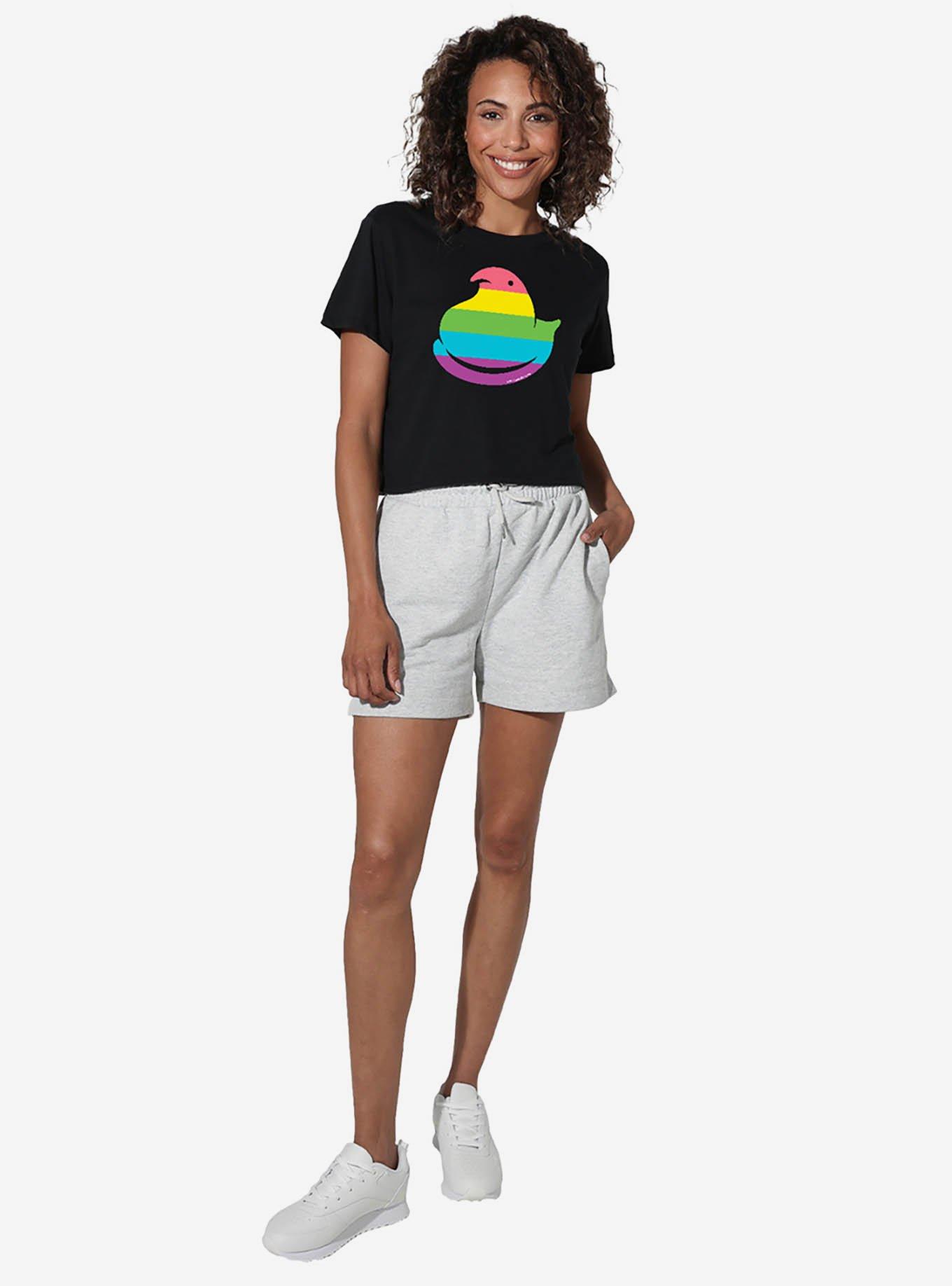 Peeps Rainbow Striped Easter Girls Crop Top, , hi-res