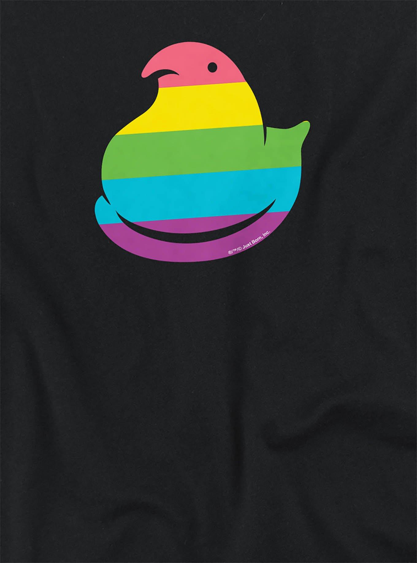Peeps Rainbow Striped Easter Girls Crop Top, BLACK, alternate