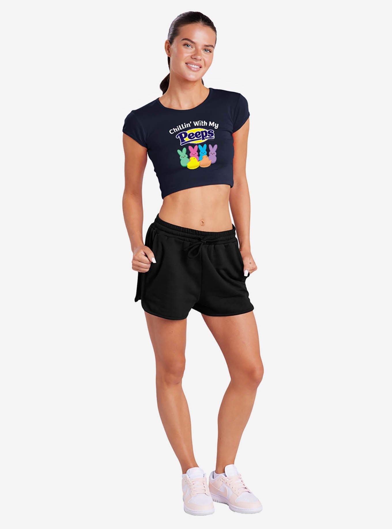Peeps Easter Chillin' With My Peeps Baby Rib Girls Crop Top, , hi-res
