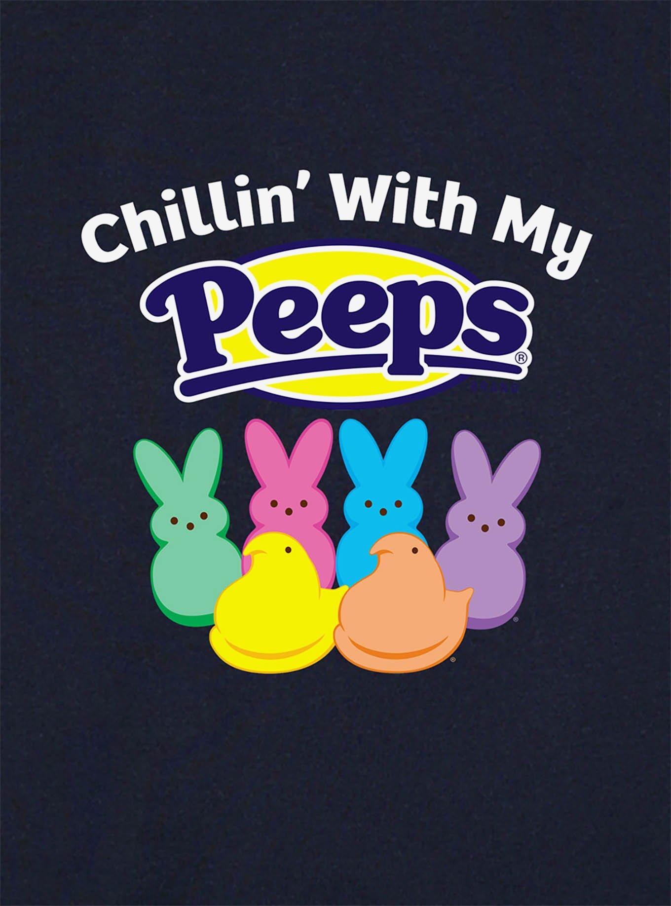 Peeps Easter Chillin' With My Peeps Baby Rib Girls Crop Top, BLUE, alternate