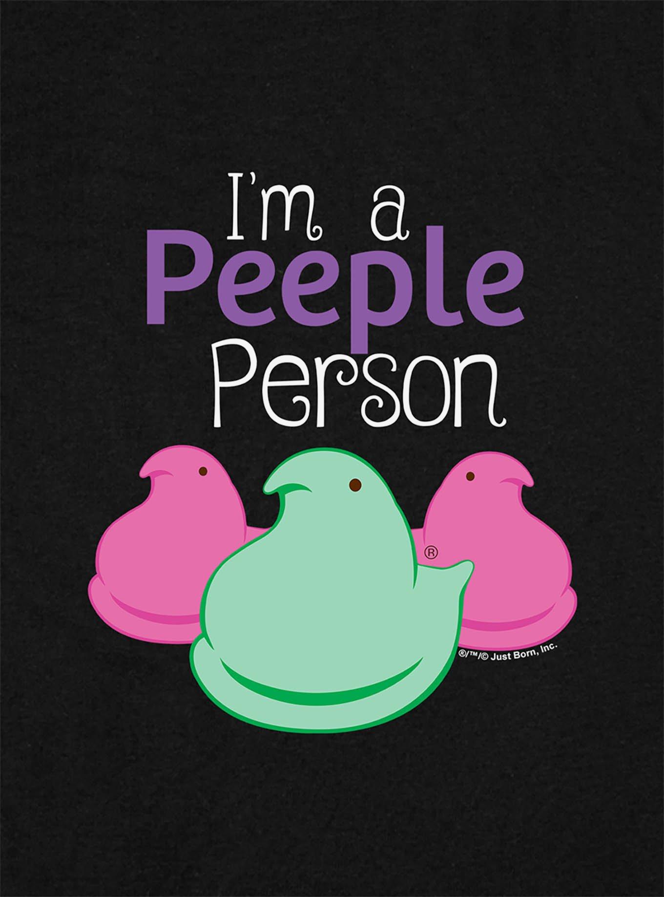 Peeps Easter I'm A Peeple Person Baby Rib Girls Crop Top, BLACK, alternate
