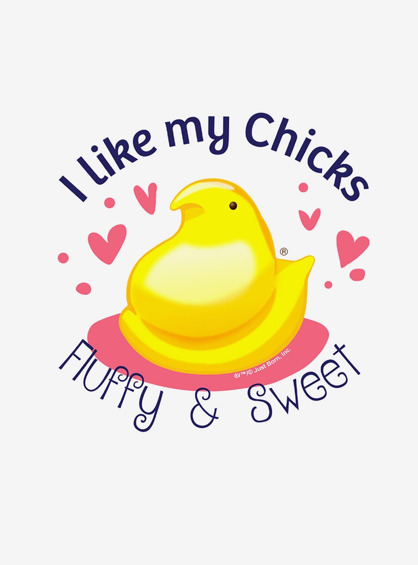 Peeps Easter I Like My Chicks Fluffy And Sweet Baby Rib Girls Crop Top, BRIGHT WHITE, alternate