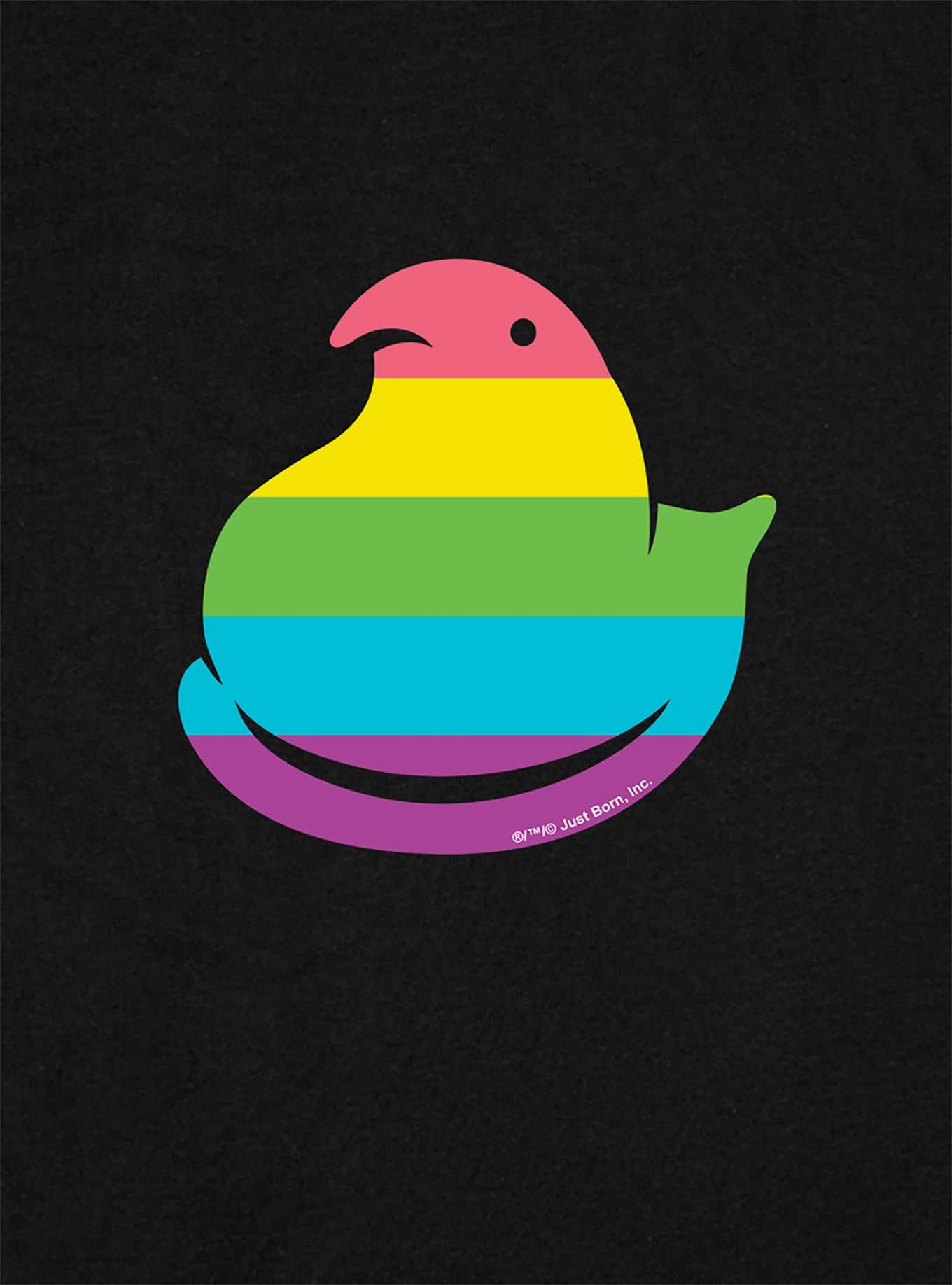 Peeps Rainbow Striped Easter Peep Baby Rib Girls Crop Top, BLACK, alternate