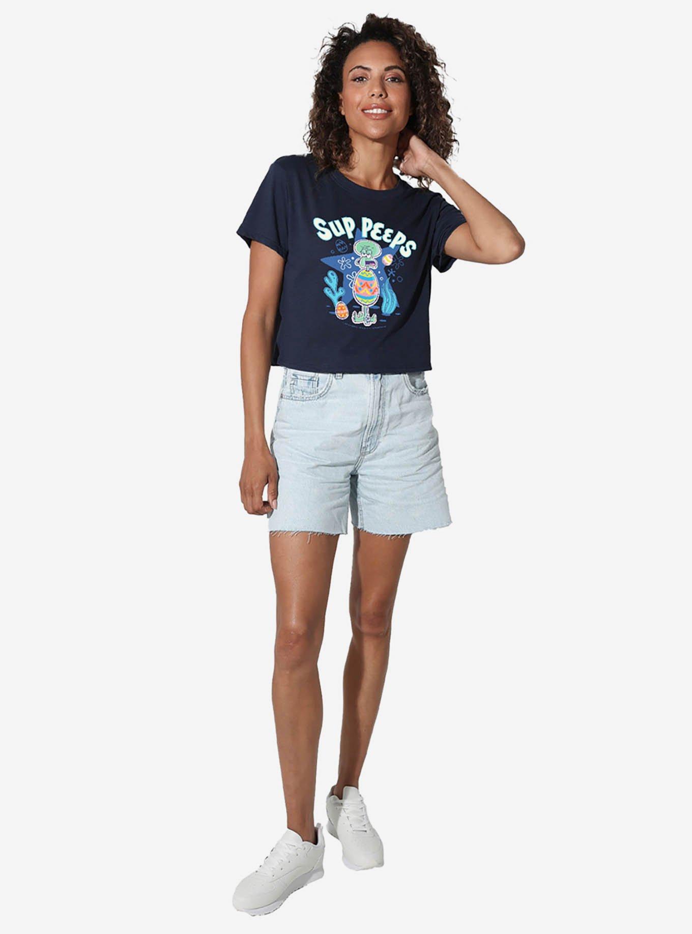 SpongeBob SquarePants Easter Squidward 'Sup Peeps Womens Crop Top