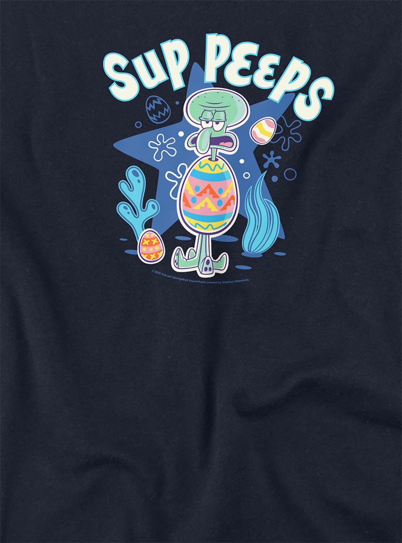 SpongeBob SquarePants Easter Squidward 'Sup Peeps Womens Crop Top, BLUE, alternate