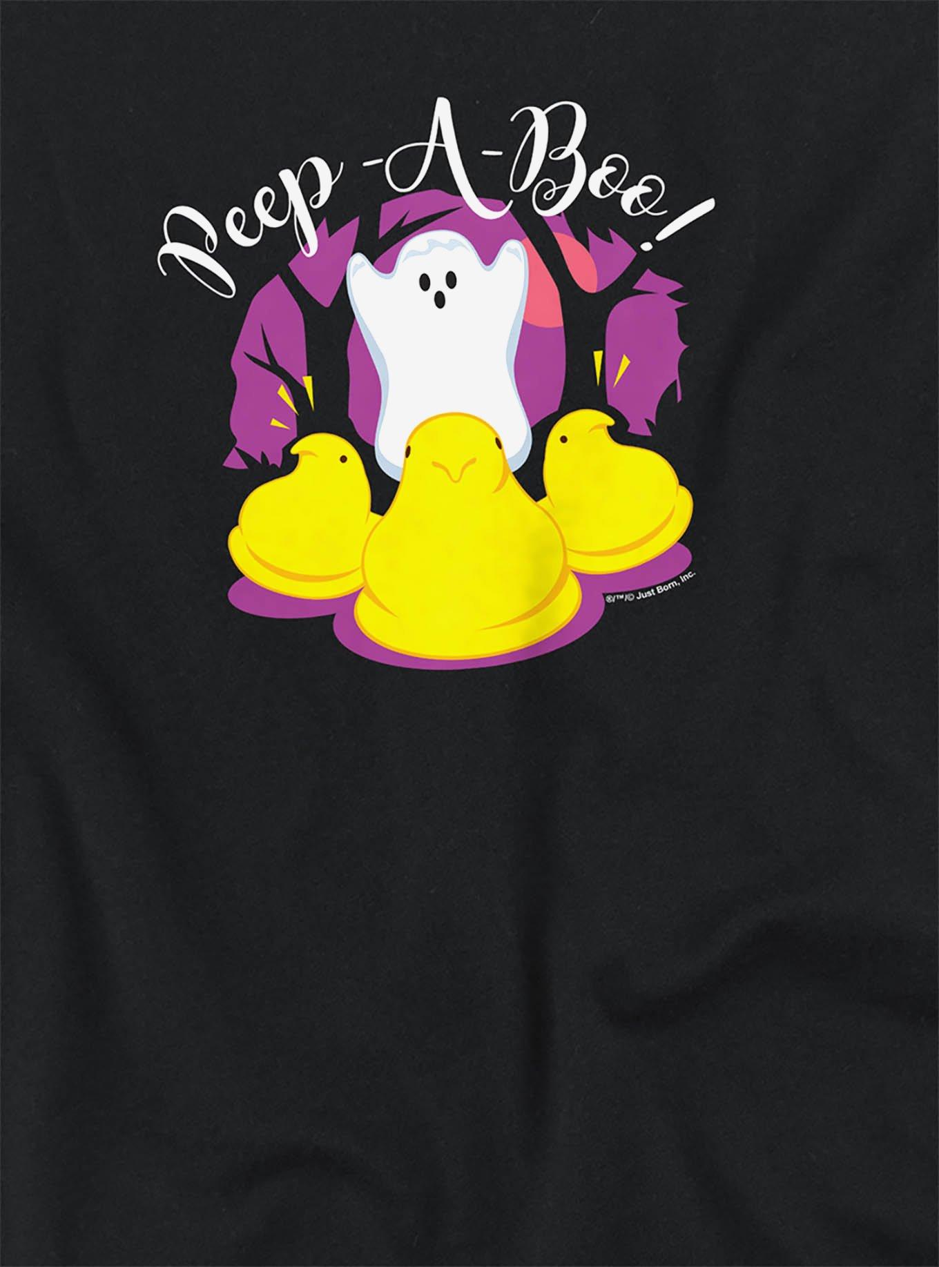 Peeps Peep-A-Boo Ghost Halloween Womens Crop Top, BLACK, alternate