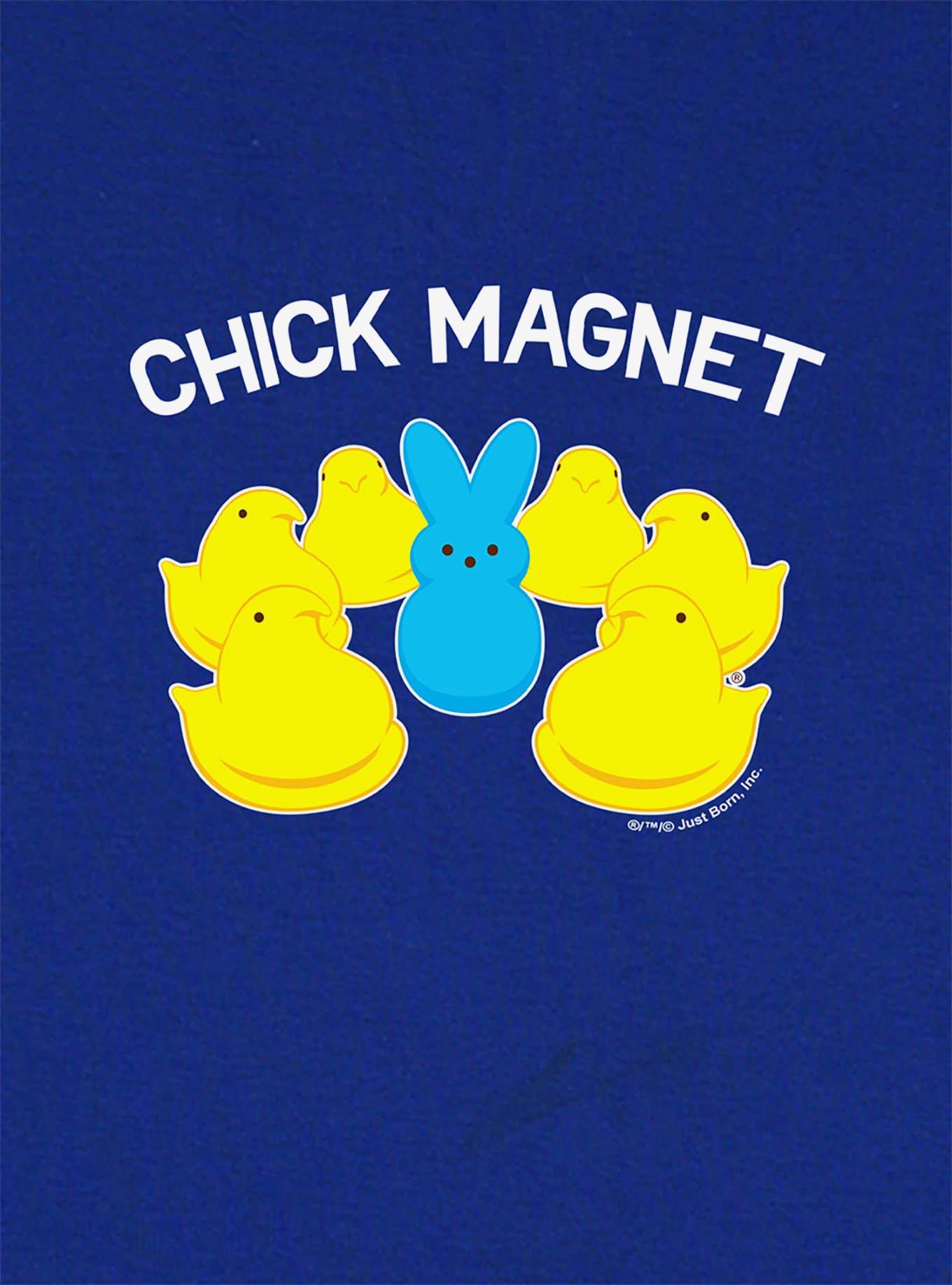 Peeps Easter Chick Magnet Bunny Baby Rib Womens Crop Top, BLUE, alternate