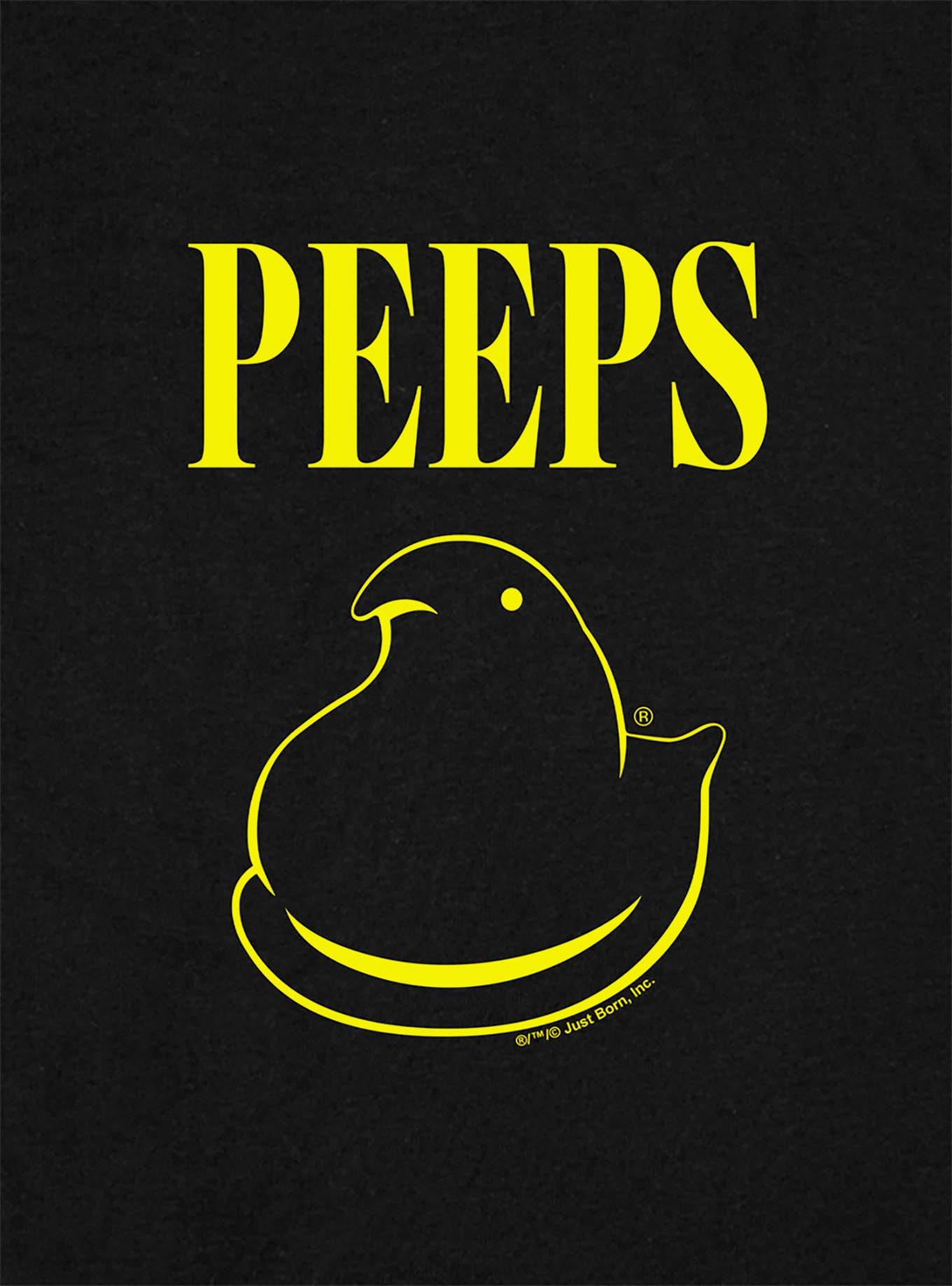 Peeps Easter Black And Yellow Baby Rib Womens Crop Top, BLACK, alternate
