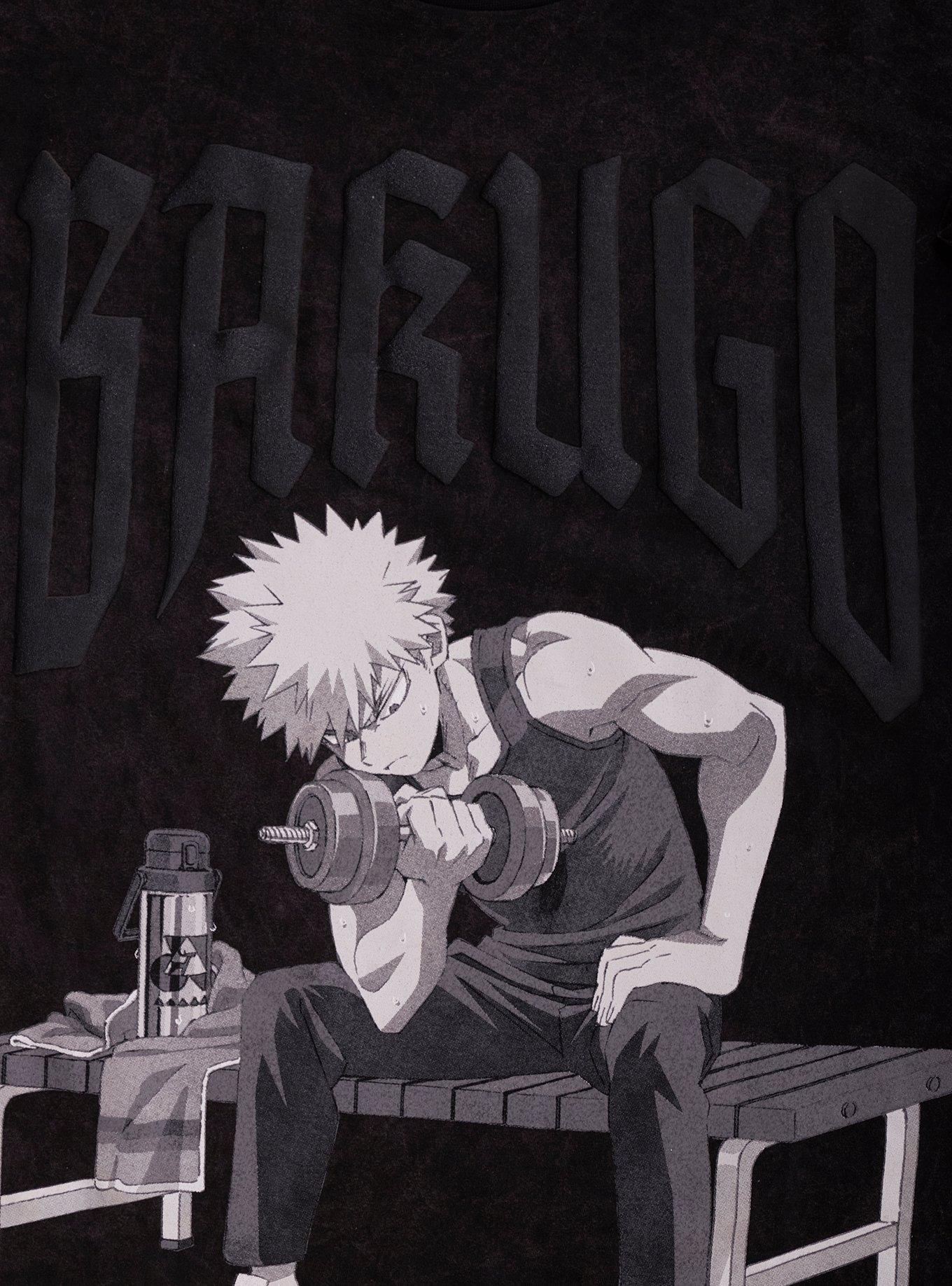 My Hero Academia Bakugo Gym Puff Print T-Shirt, MULTI, alternate