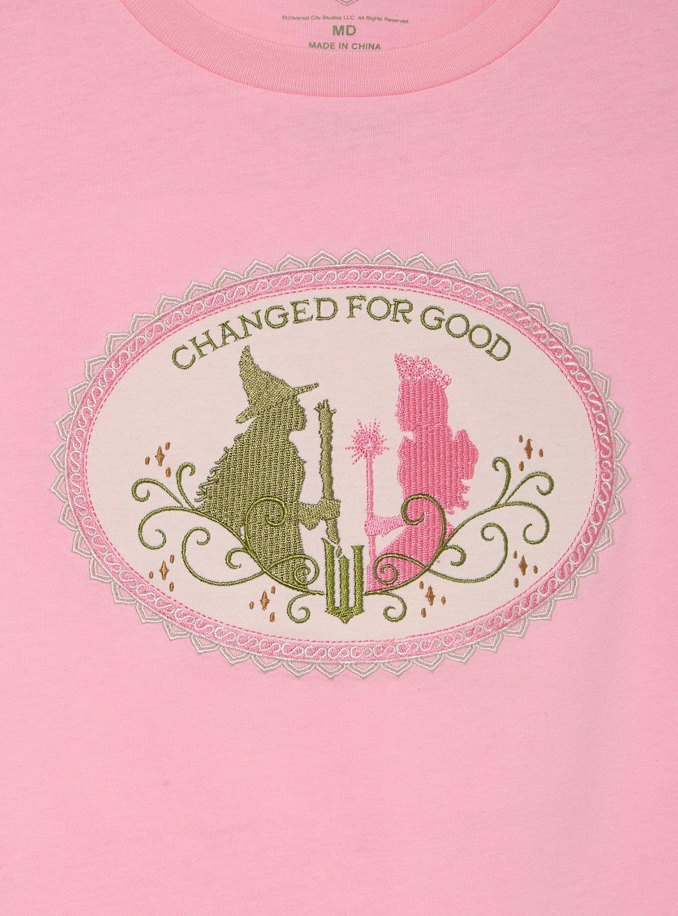 Wicked Elphaba & Glinda Embroidered T-Shirt Plus Size, , hi-res