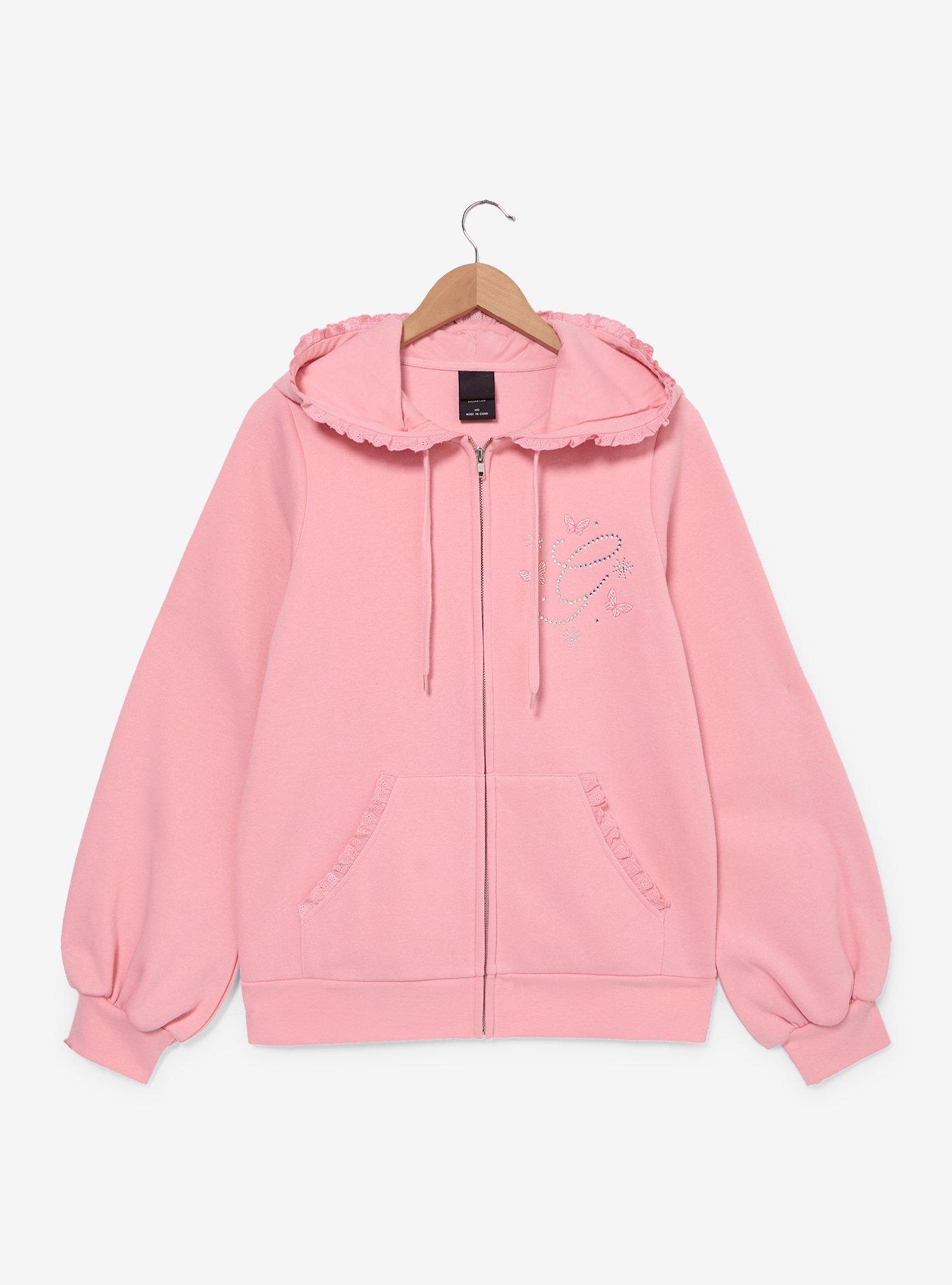 Wicked Glinda Rhinestone Ruffle Hoodie, BLUSH, alternate