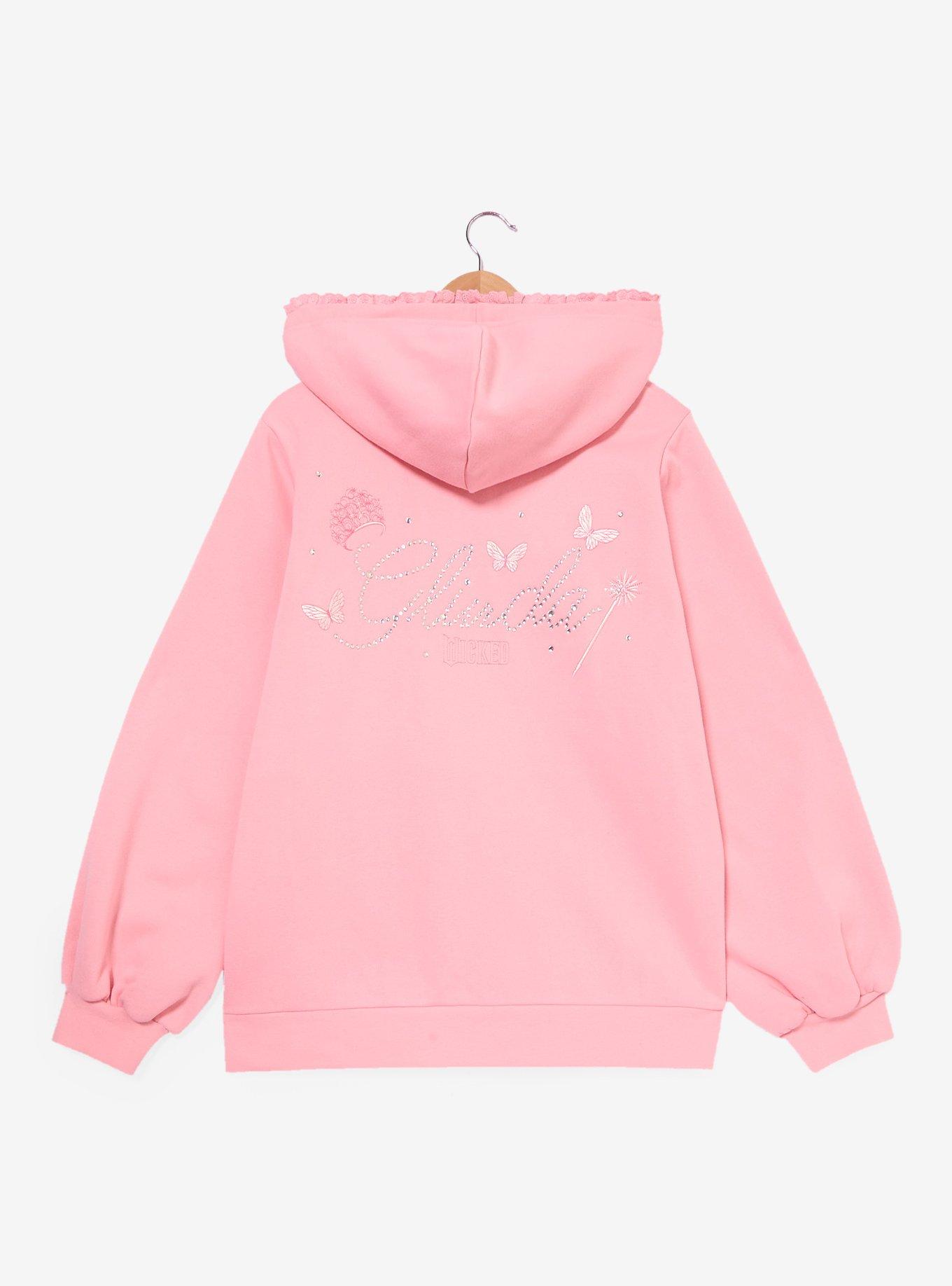 Wicked Glinda Rhinestone Ruffle Hoodie Plus Size, , hi-res