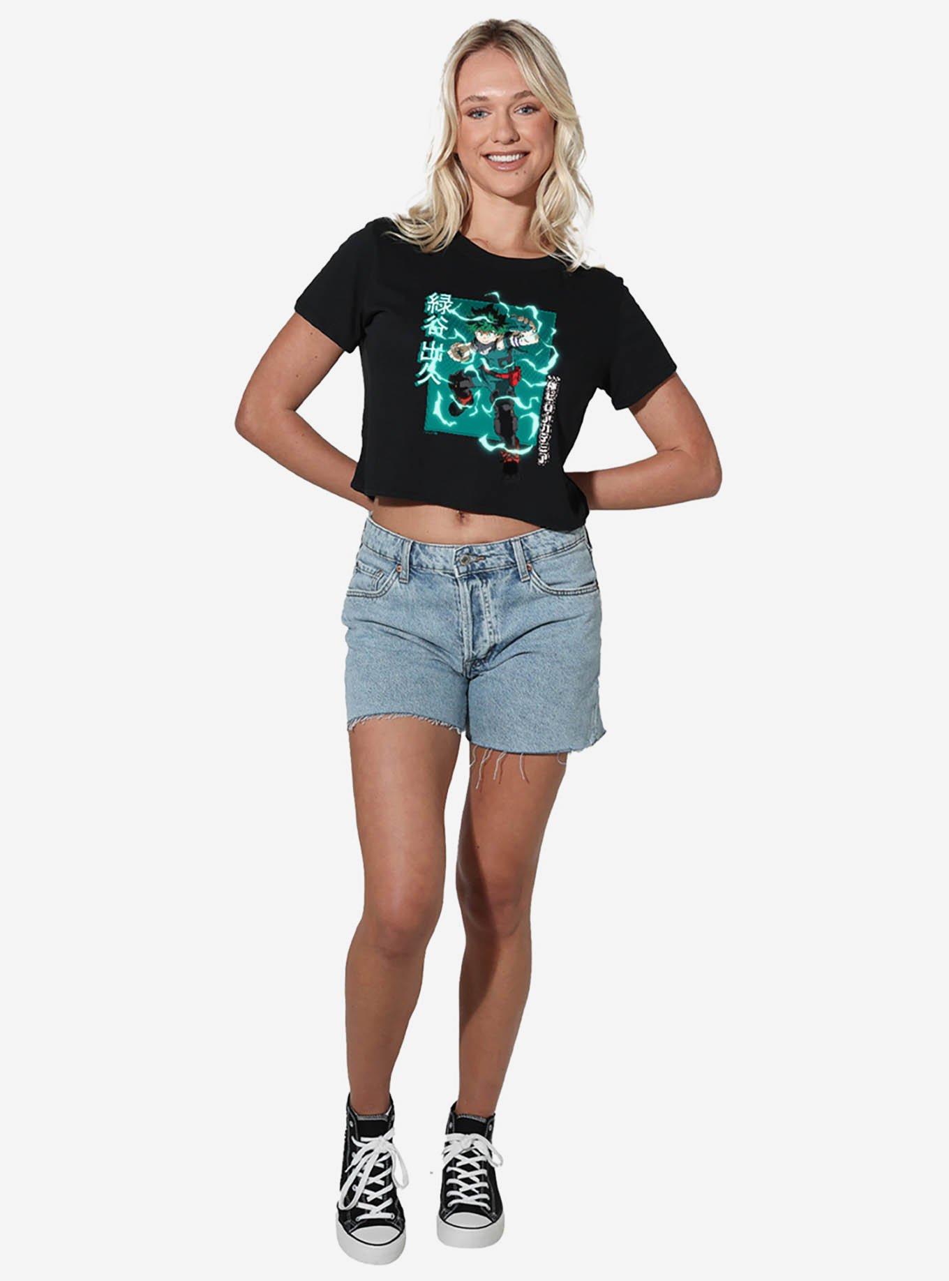My Hero Academia Izuku Midoriya Heroic Pose Women's Crop Top T-Shirt, , hi-res
