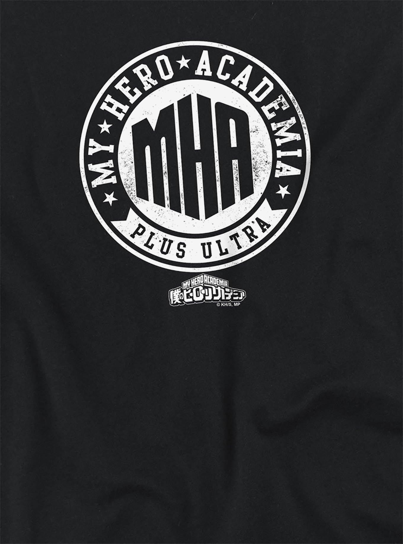 My Hero Academia Vintage MHA Plus Ultra Badge Women's Crop Top T-Shirt, BLACK, alternate