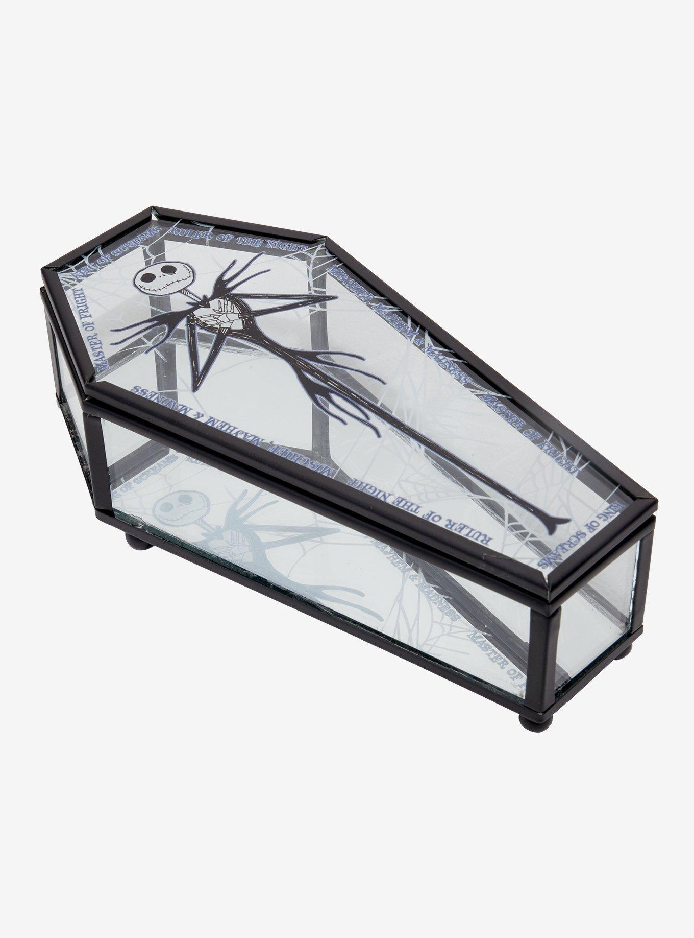 Disney The Nightmare Before Christmas Jack Skellington Glass Coffin Figural Jewelry Box