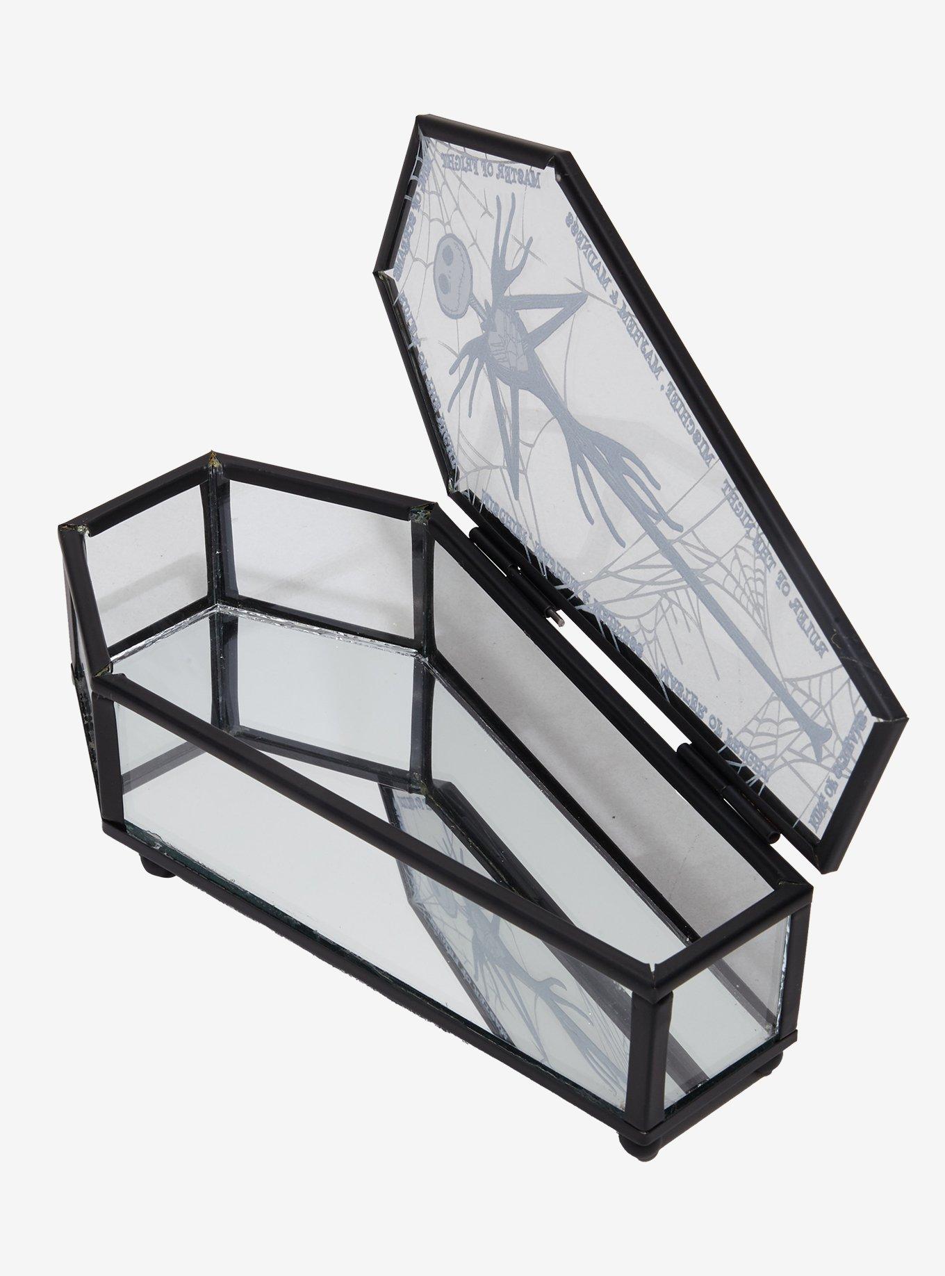 Disney The Nightmare Before Christmas Jack Skellington Glass Coffin Figural Jewelry Box