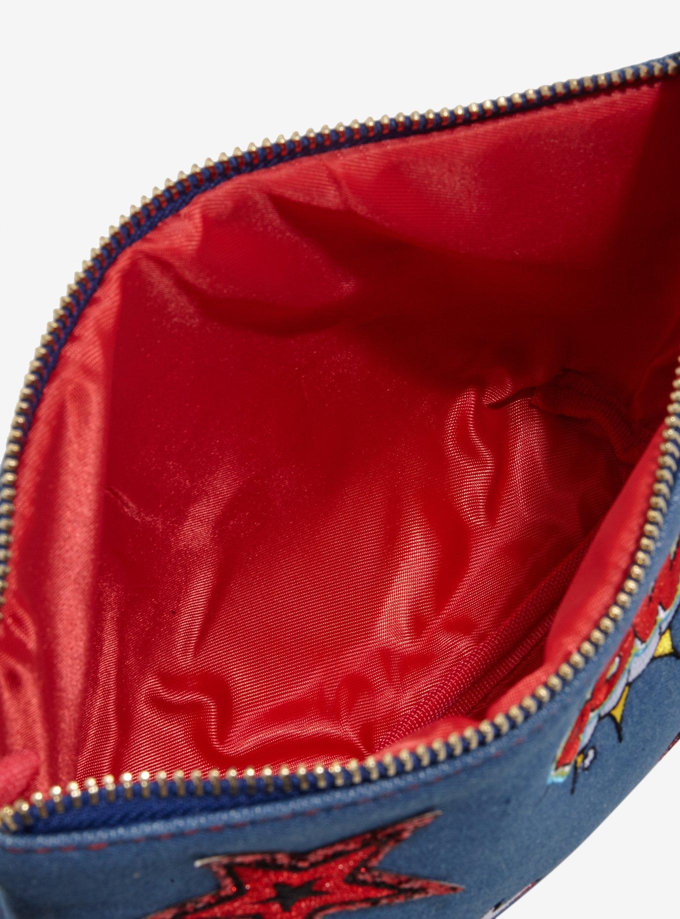 Marvel Spider-Man Denim Cartoon Patches Cosmetic Bag, , alternate