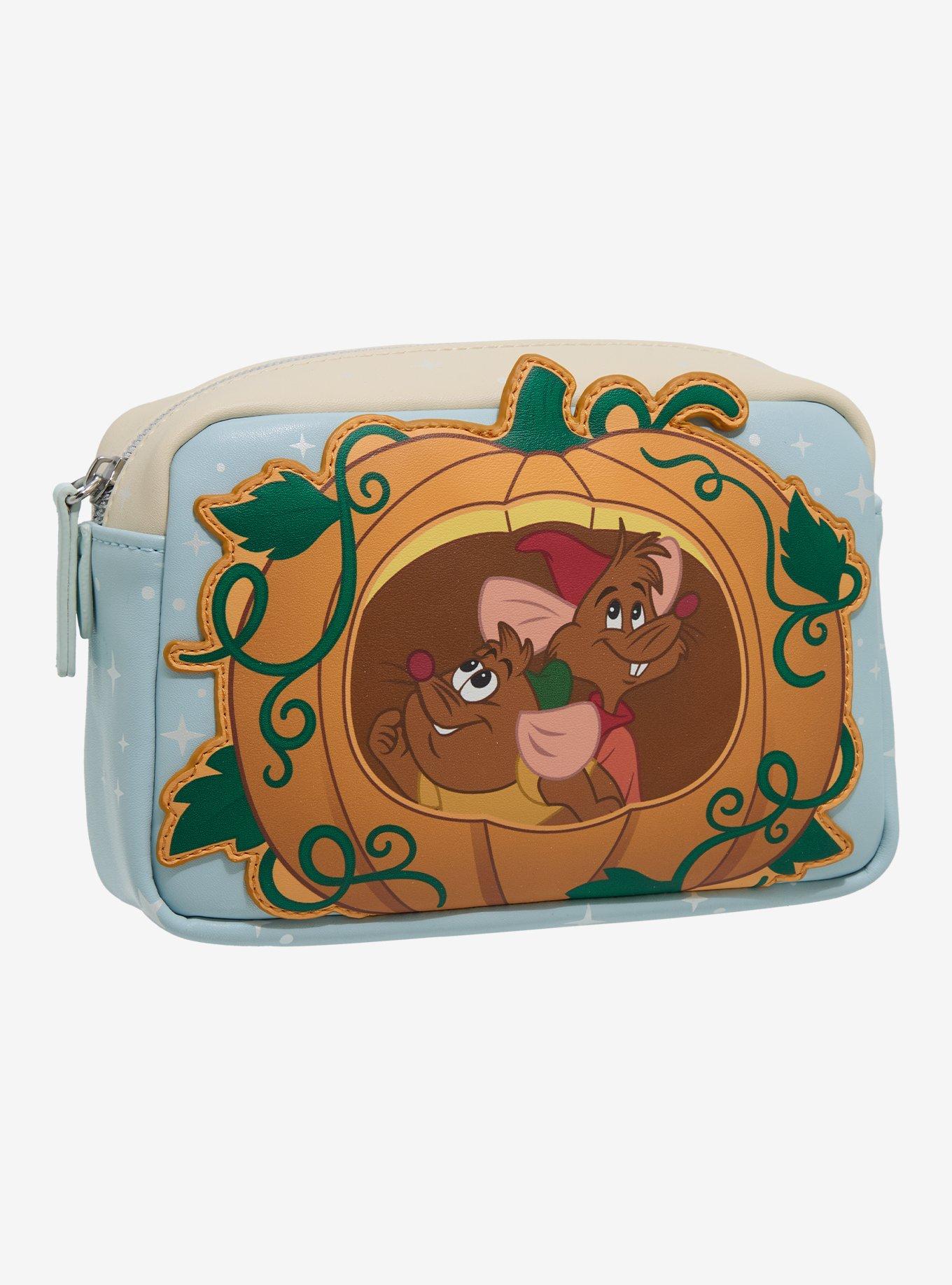 Loungefly Disney Cinderella Jaq & Gus Pumpkin Cosmetic Bag — BoxLunch Exclusive, , hi-res