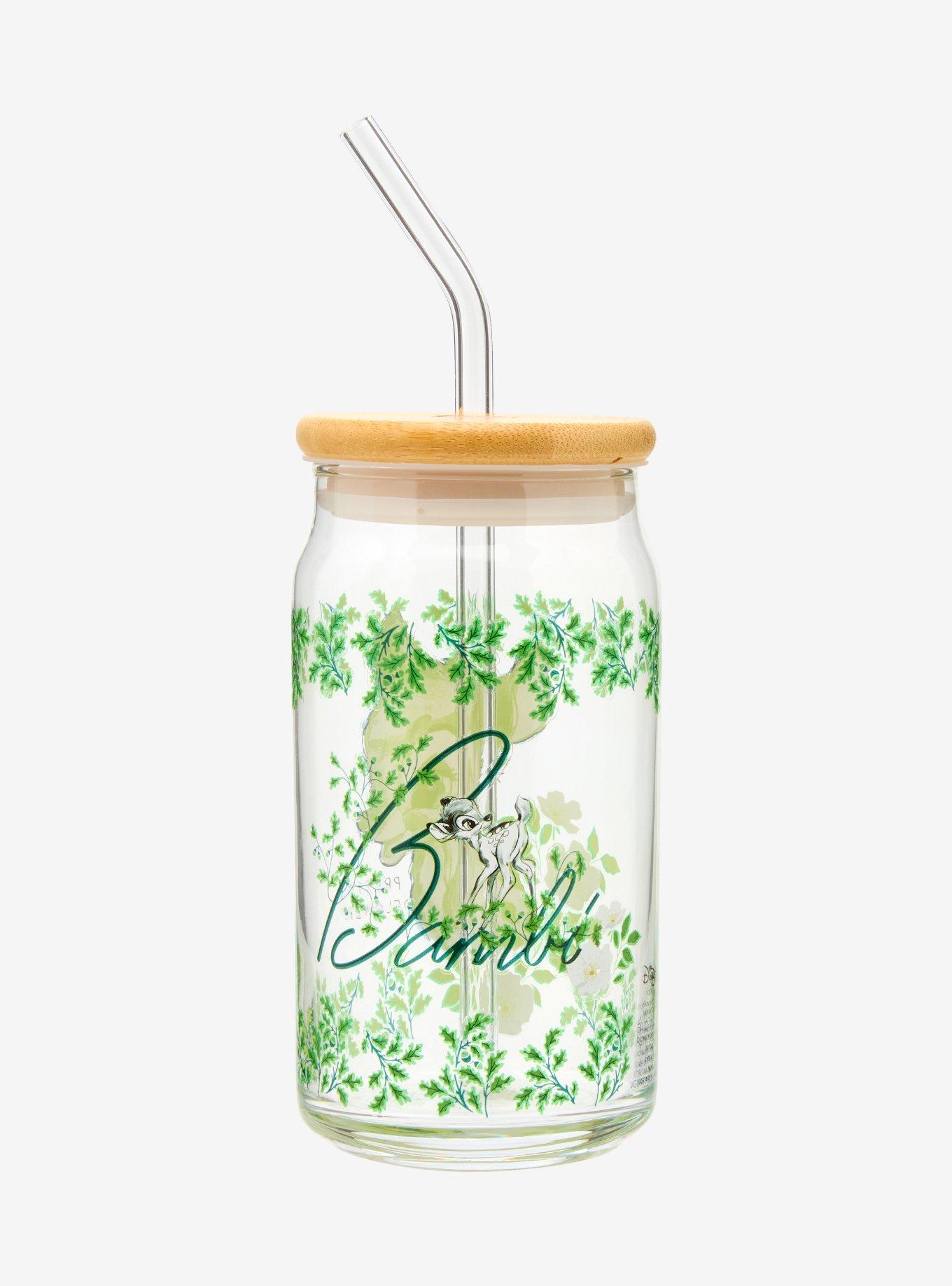 Disney Bambi Botanical Glass Cup With Lid &mdash; BoxLunch Exclusive, , alternate