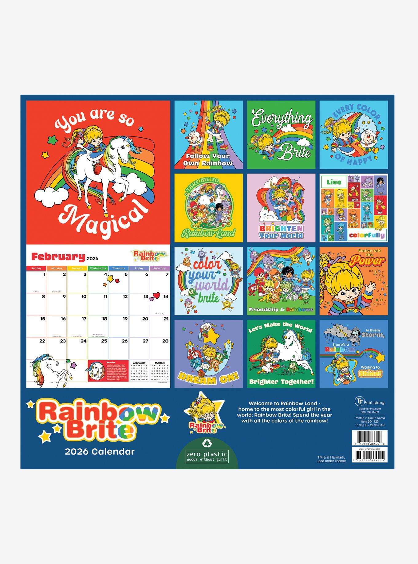 Rainbow Brite 2026 Wall Calendar