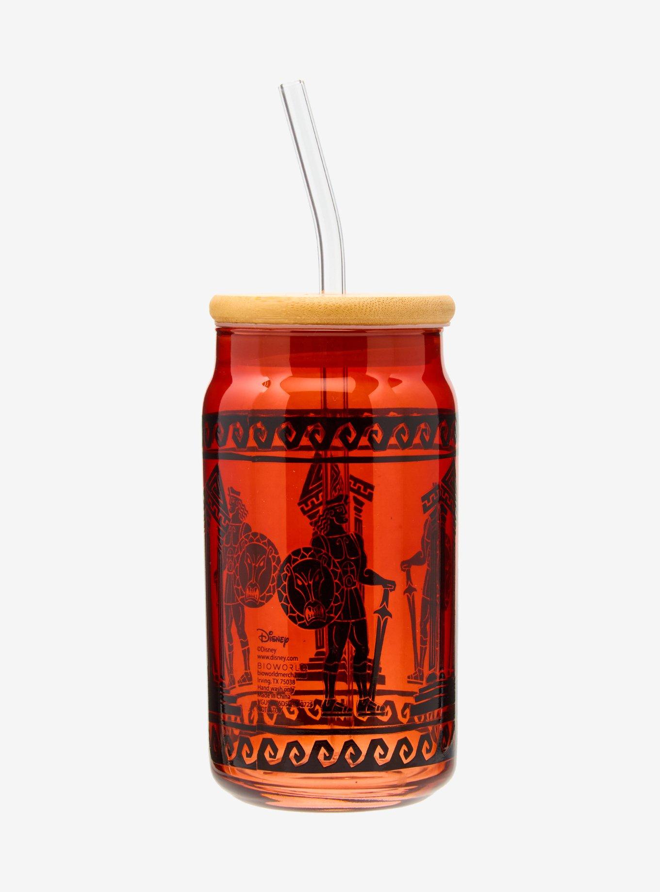 Disney Hercules Greek Art Glass Cup With Straw — BoxLunch Exclusive
