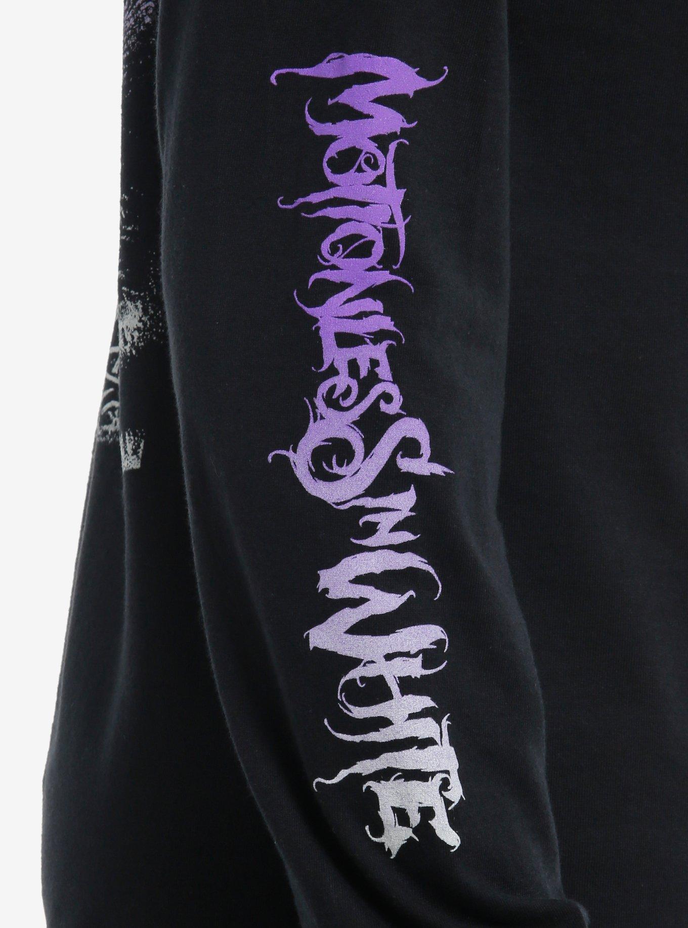 Motionless In White Skull Crow Two-Sided Long-Sleeve T-Shirt, BLACK, alternate