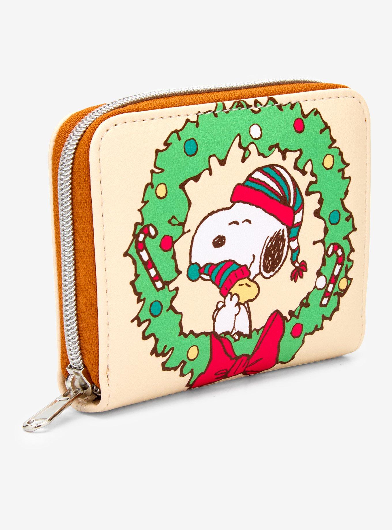 Loungefly Peanuts Snoopy Woodstock Wreath Mini Zipper Wallet, , hi-res