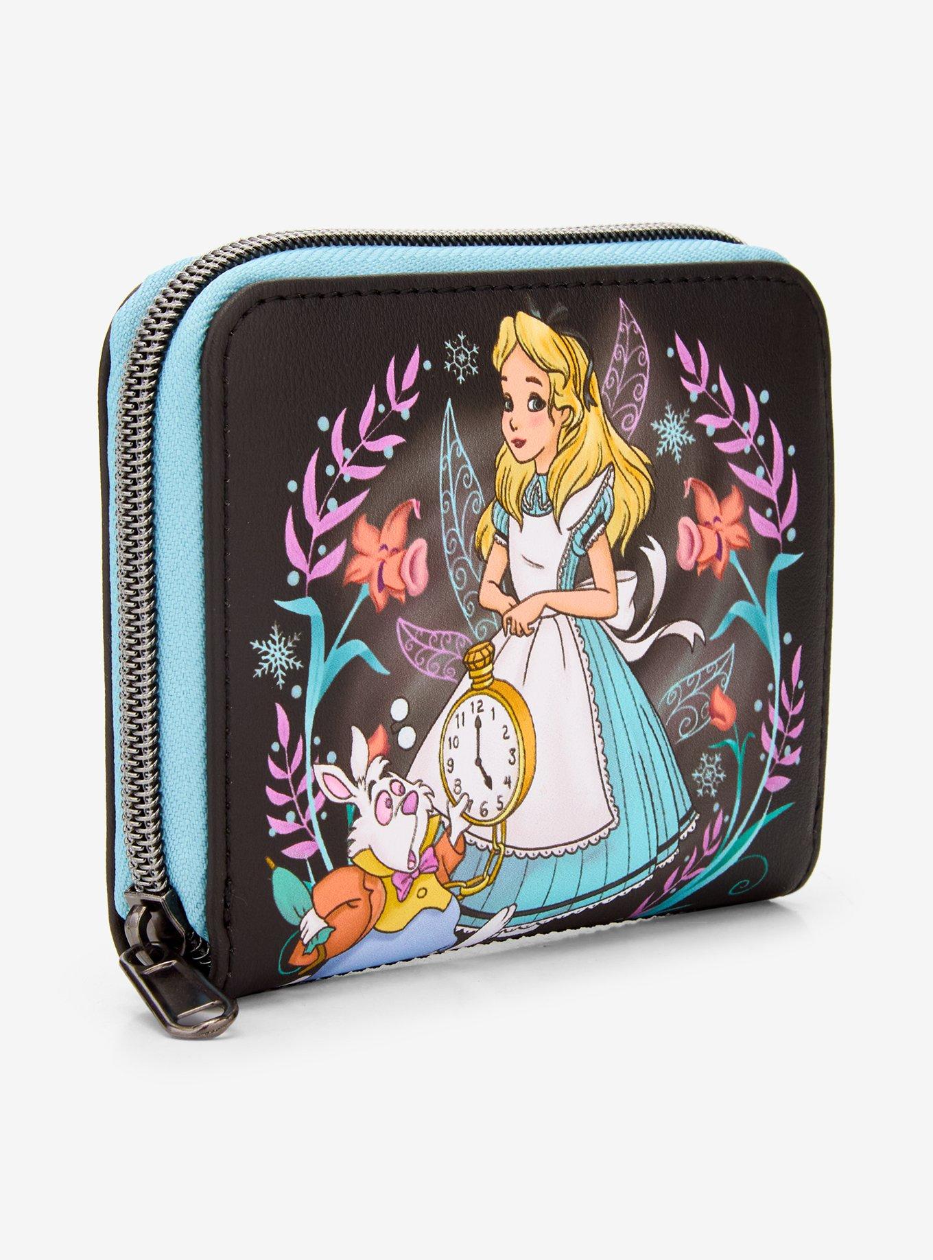 Loungefly Disney Alice In Wonderland Winter Drawing Mini Zipper Wallet, , alternate
