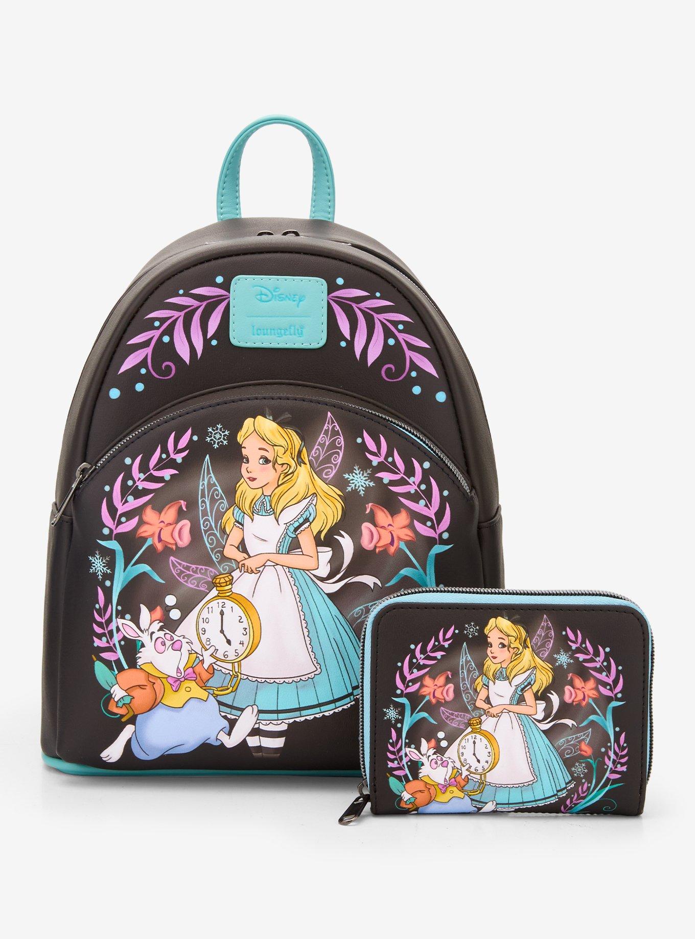 Loungefly Disney Alice In Wonderland Winter Drawing Mini Zipper Wallet, , alternate