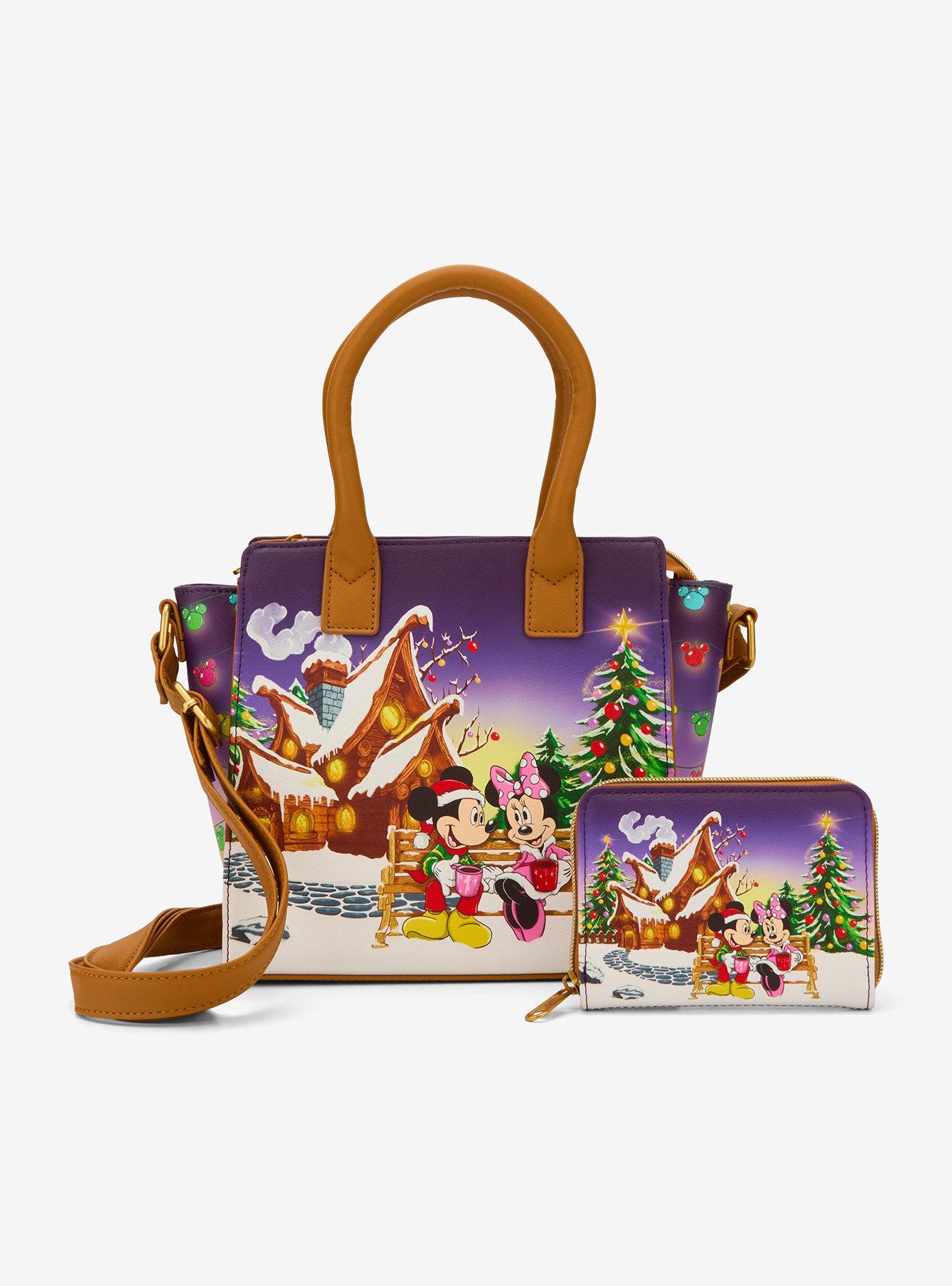 Loungefly Disney Mickey Mouse & Minnie Mouse Holiday House Mini Satchel Bag, , alternate