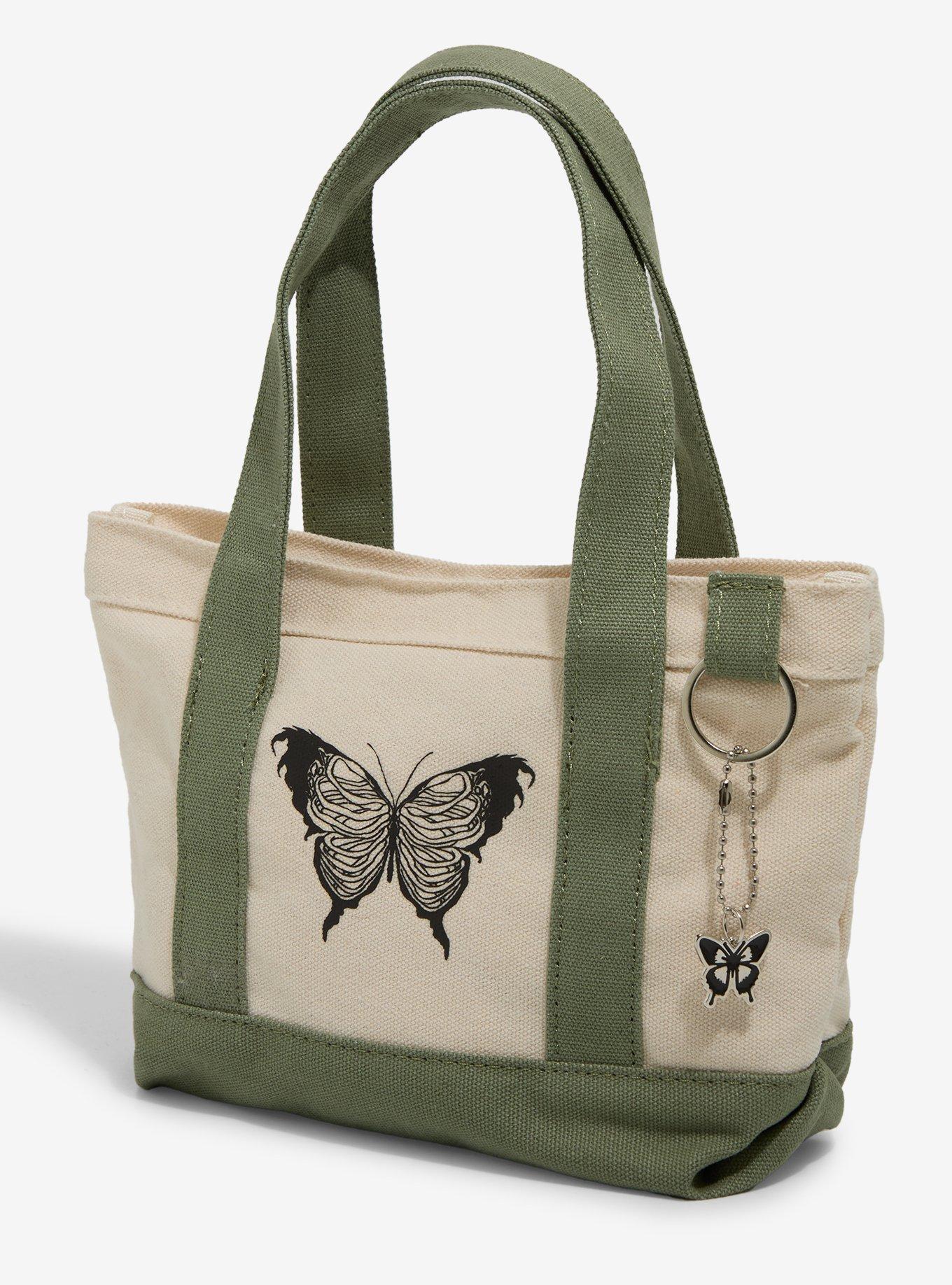 Skeletal Butterfly Charm Mini Tote Bag, , alternate