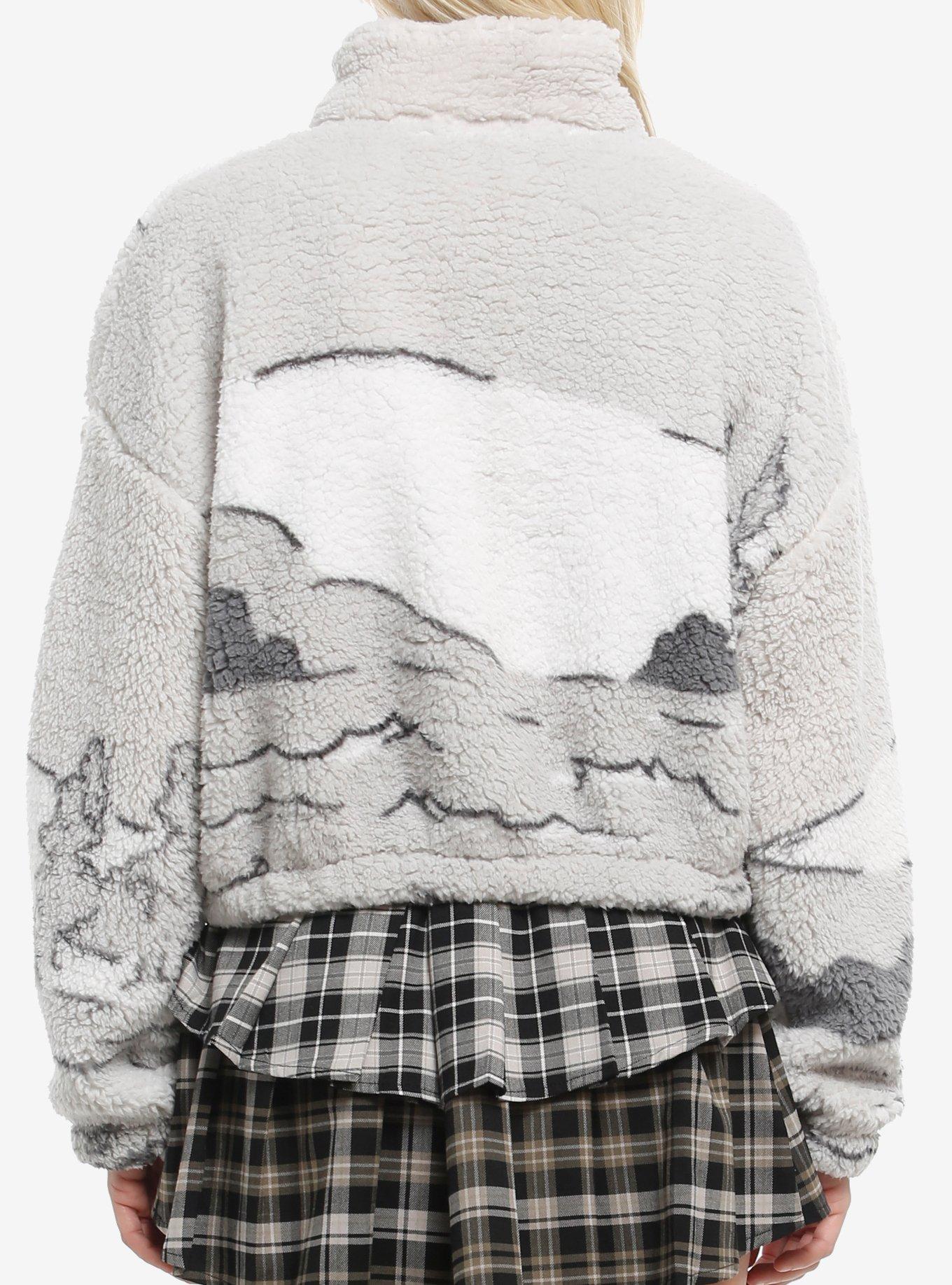 Disney Steamboat Willie Mickey Mouse Sherpa Girls Crop Sweater, , hi-res