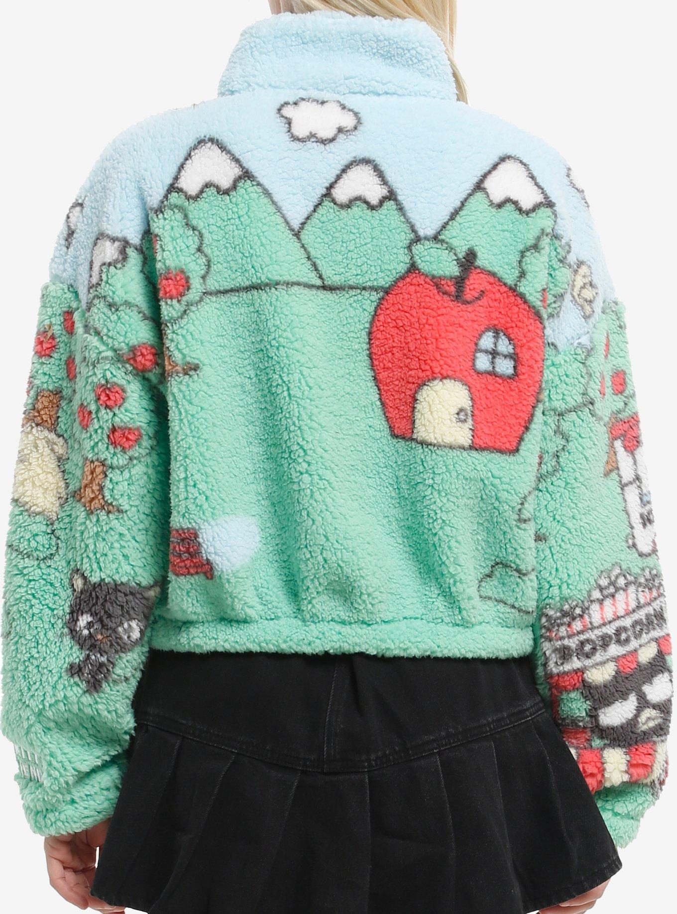 Hello Kitty And Friends Scene Sherpa Girls Crop Sweater, , hi-res