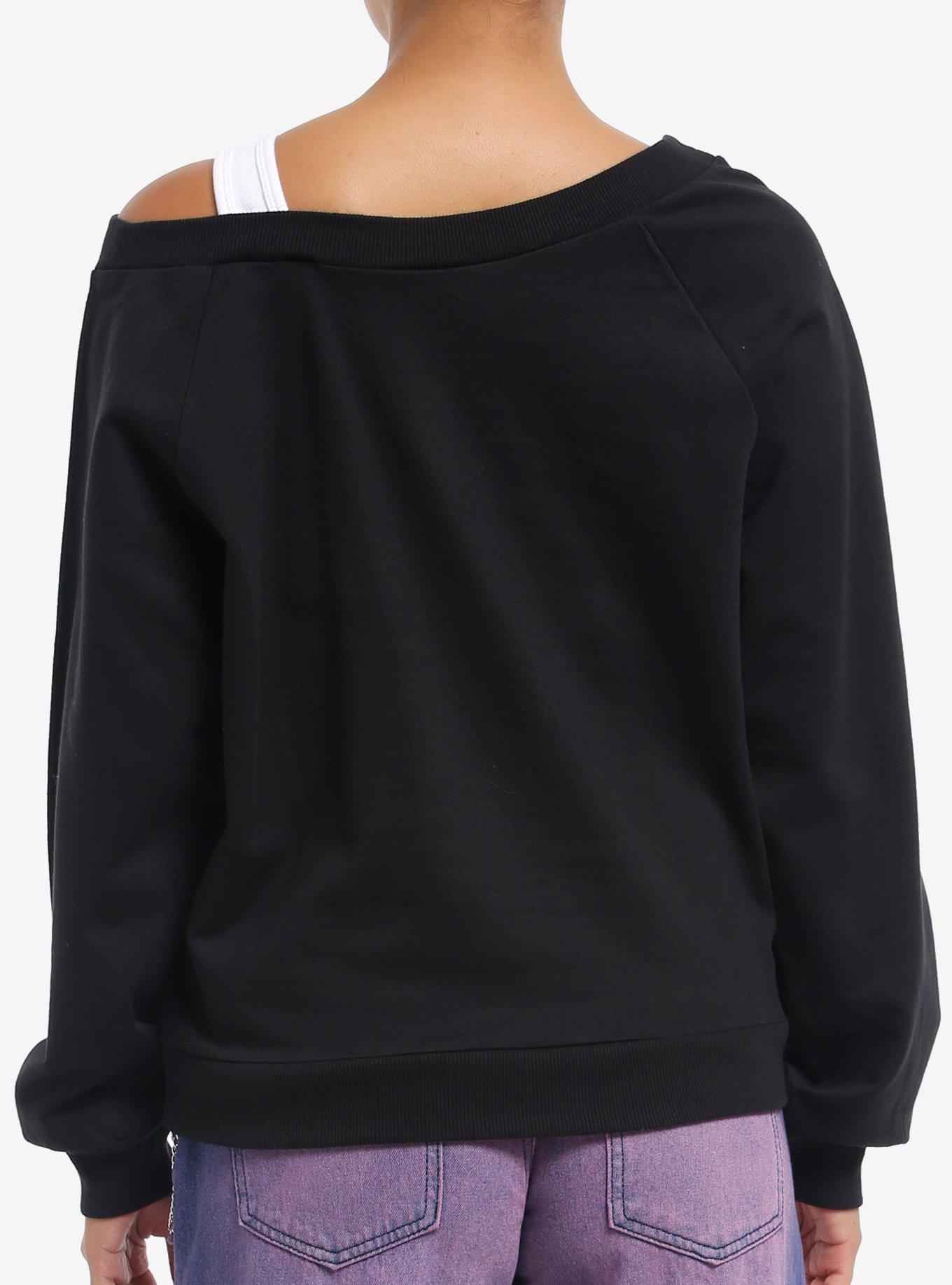 Hello Kitty And Friends Holographic Group Off-The-Shoulder Girls Sweatshirt, MULTI, alternate