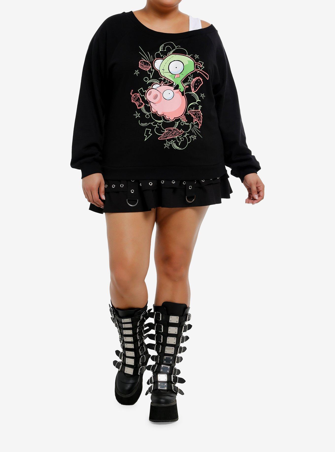 Invader Zim GIR & Pig Girls Twofer Sweatshirt Plus Size, , hi-res